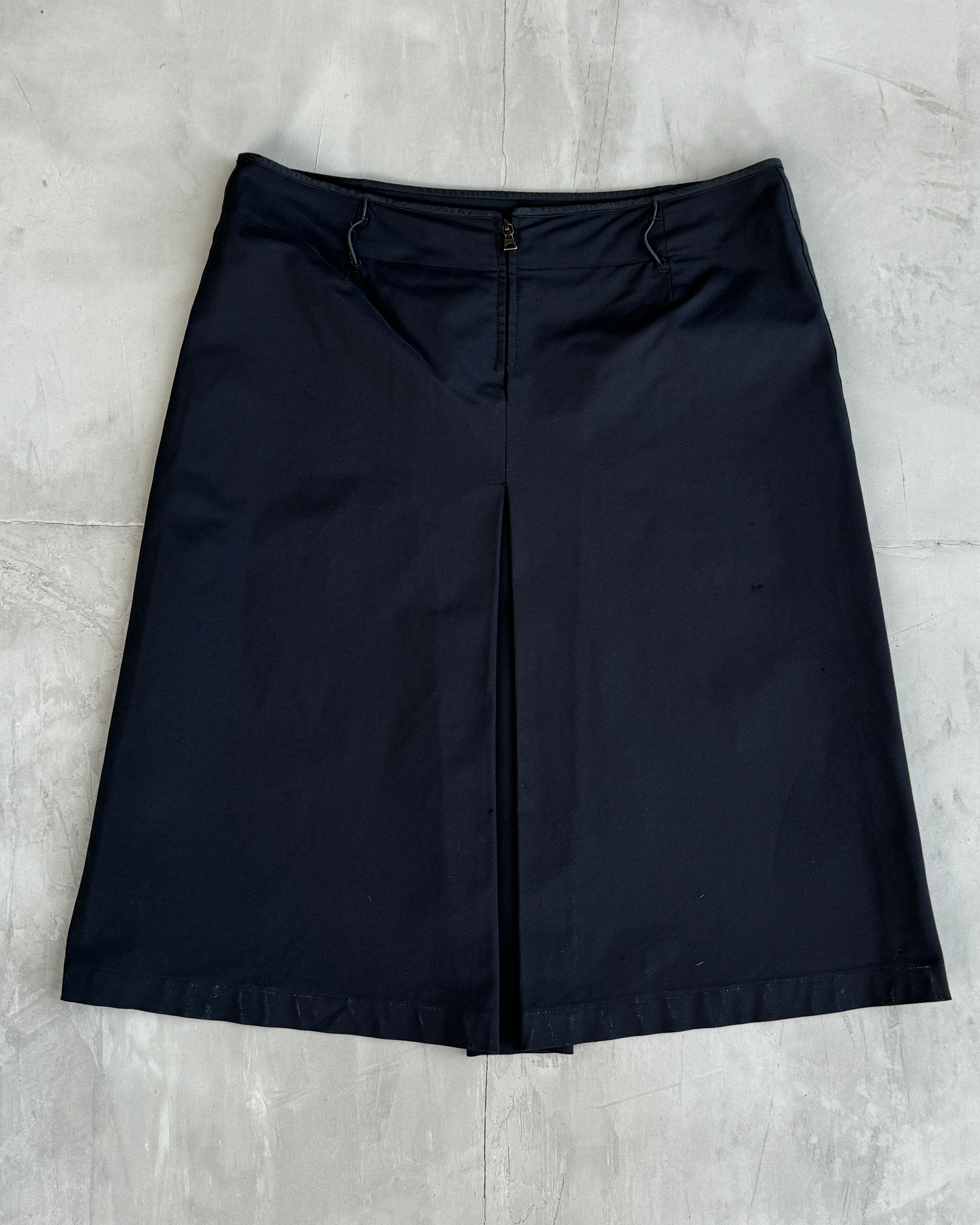 PRADA SPORT NYLON STRETCH BLUE MIDI SKIRT - L