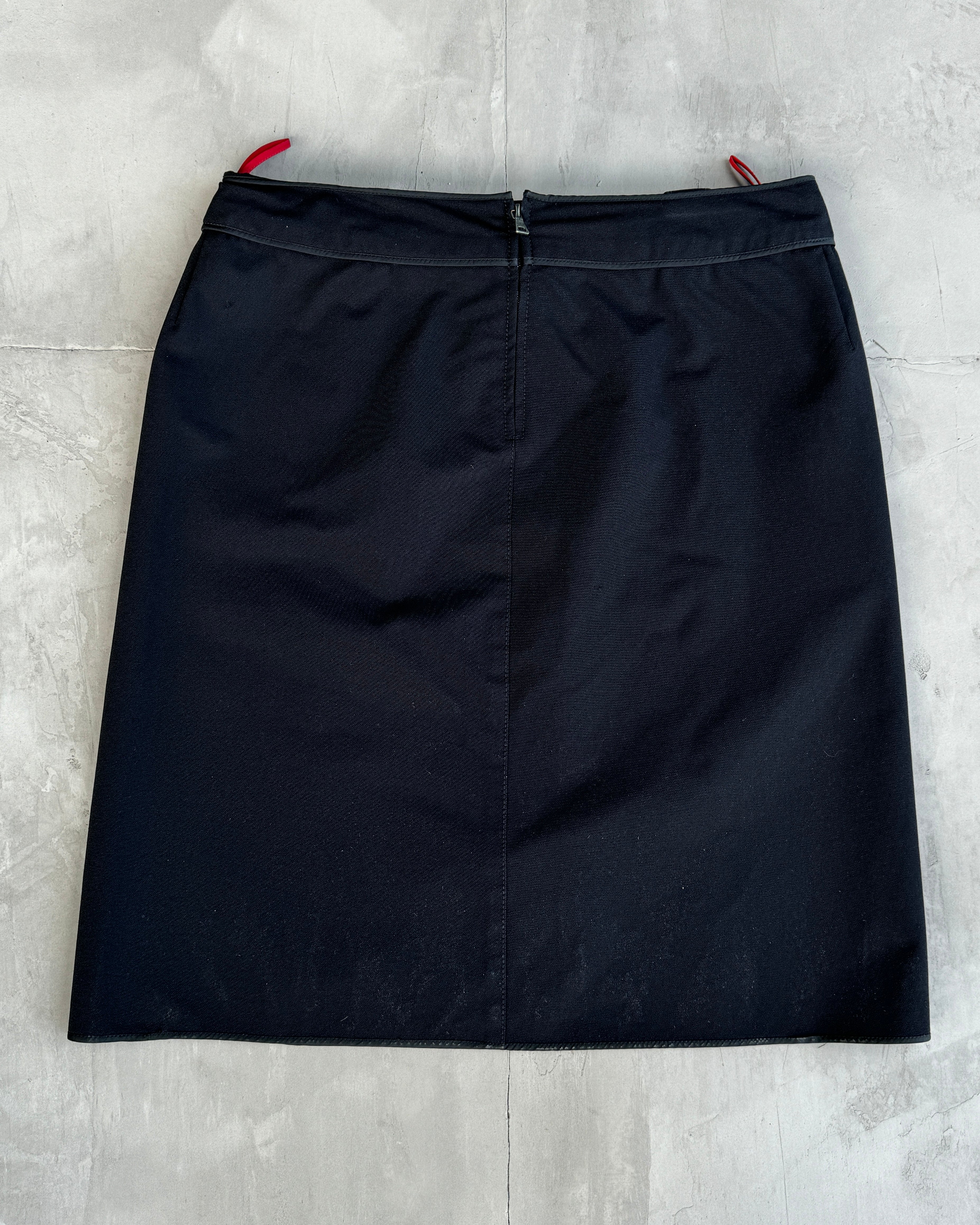 PRADA SPORT NYLON BELTED MIDI SKIRT - L