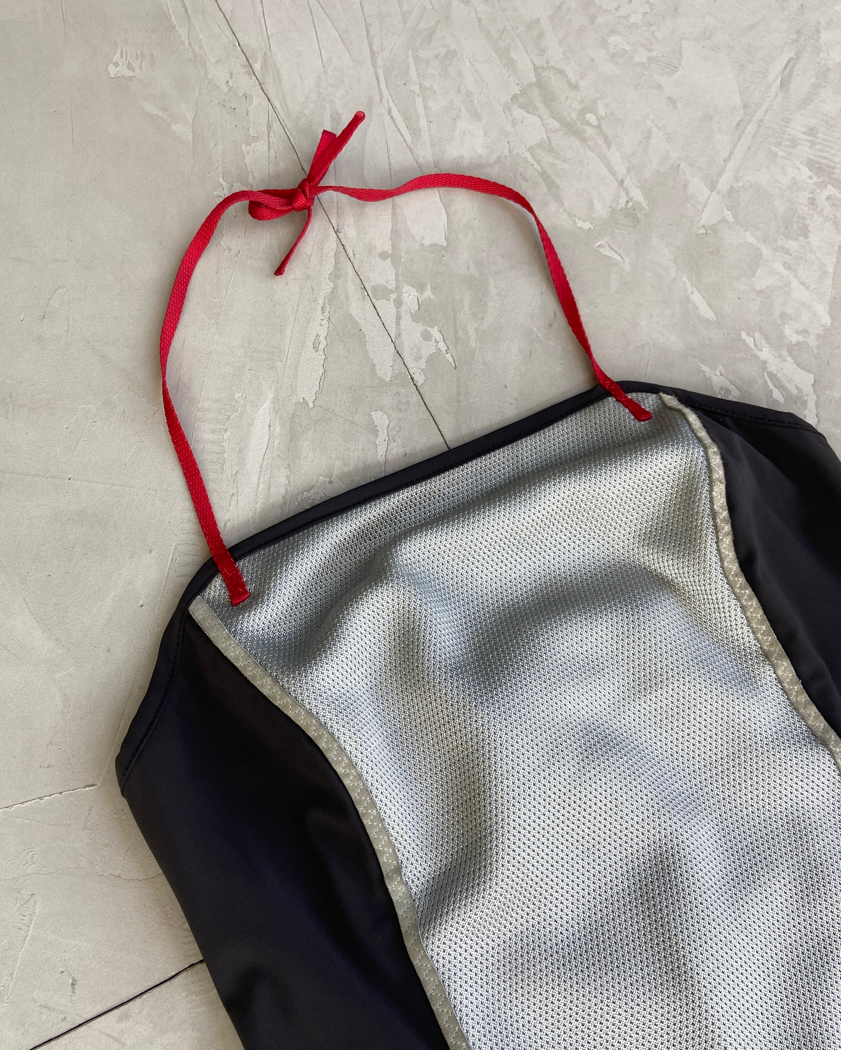 PRADA SPORT SS1999 SILVER NYLON BANDEAU TOP - M