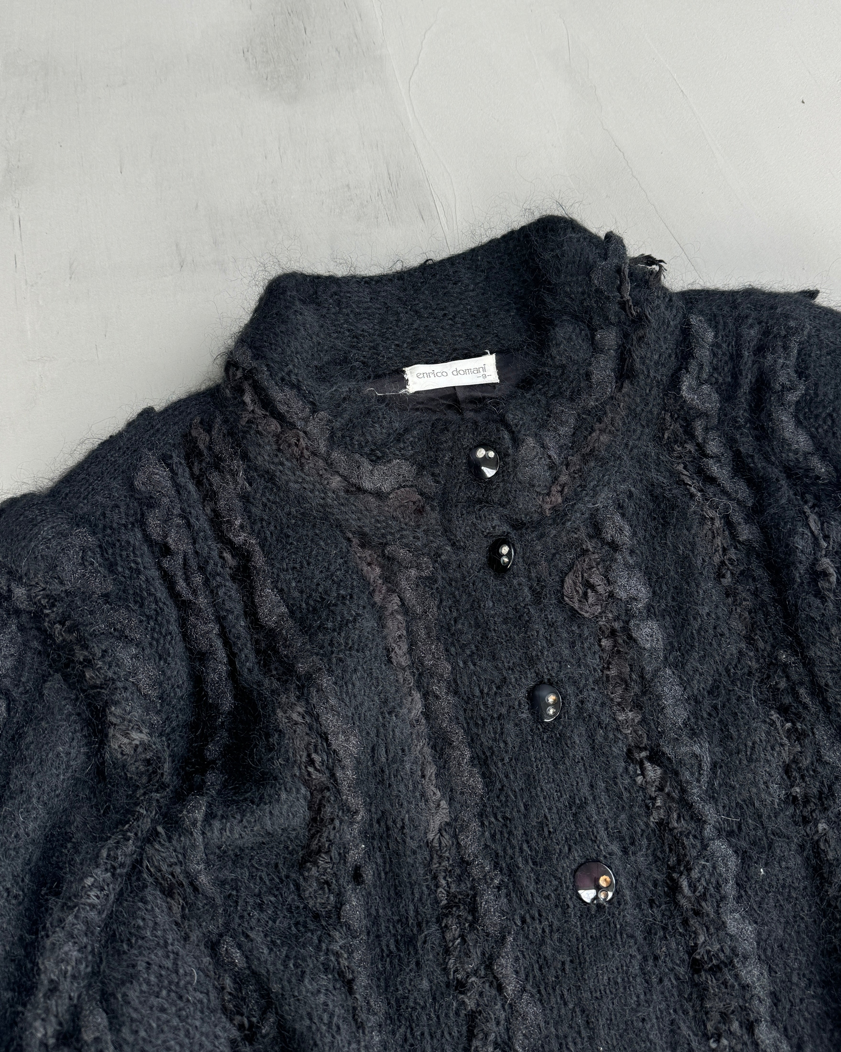 ENRICO DOMANI MOHAIR BUTTON UP KNIT - M