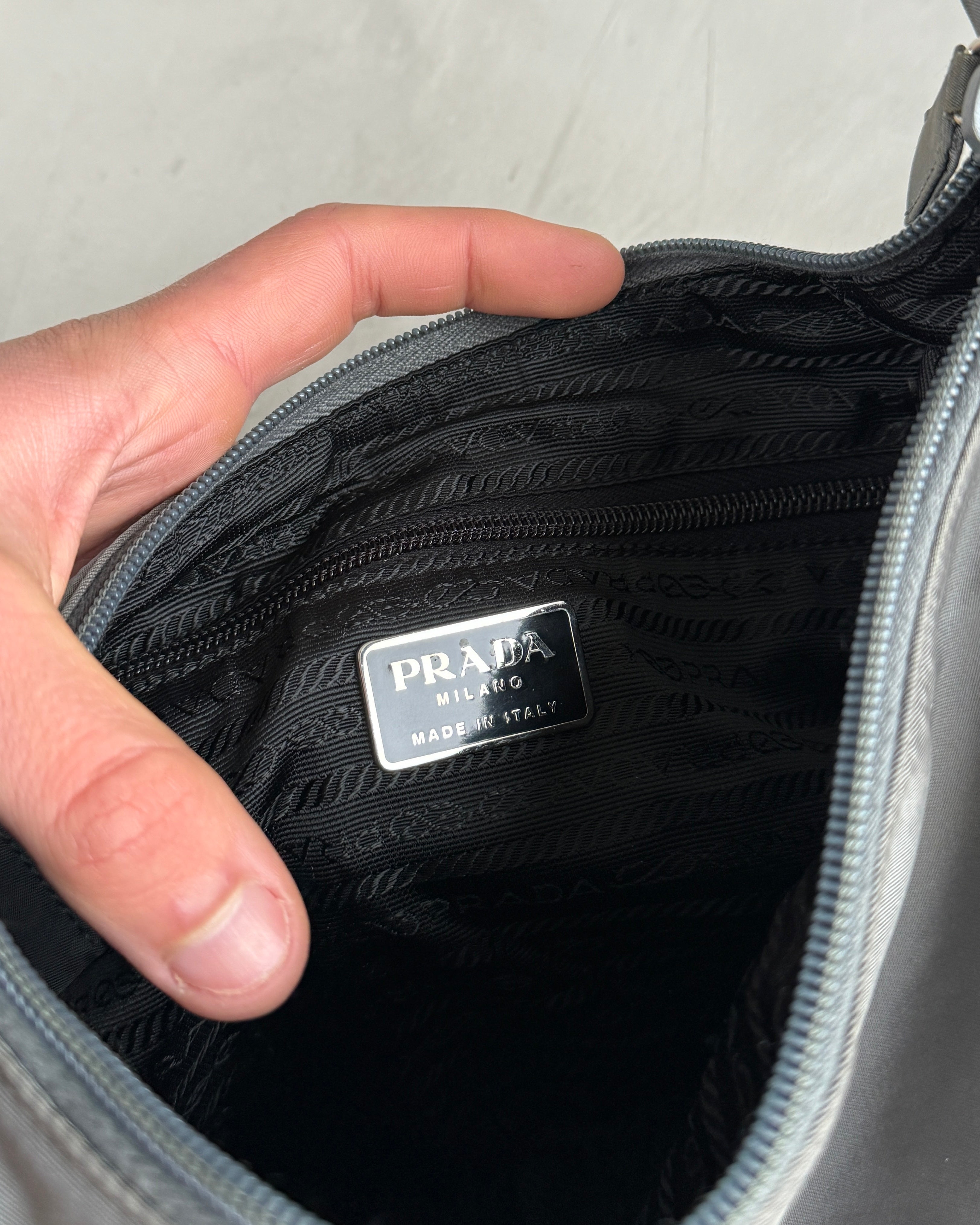 PRADA EARLY-2000'S NYLON & CHROME SHOULDER BAG