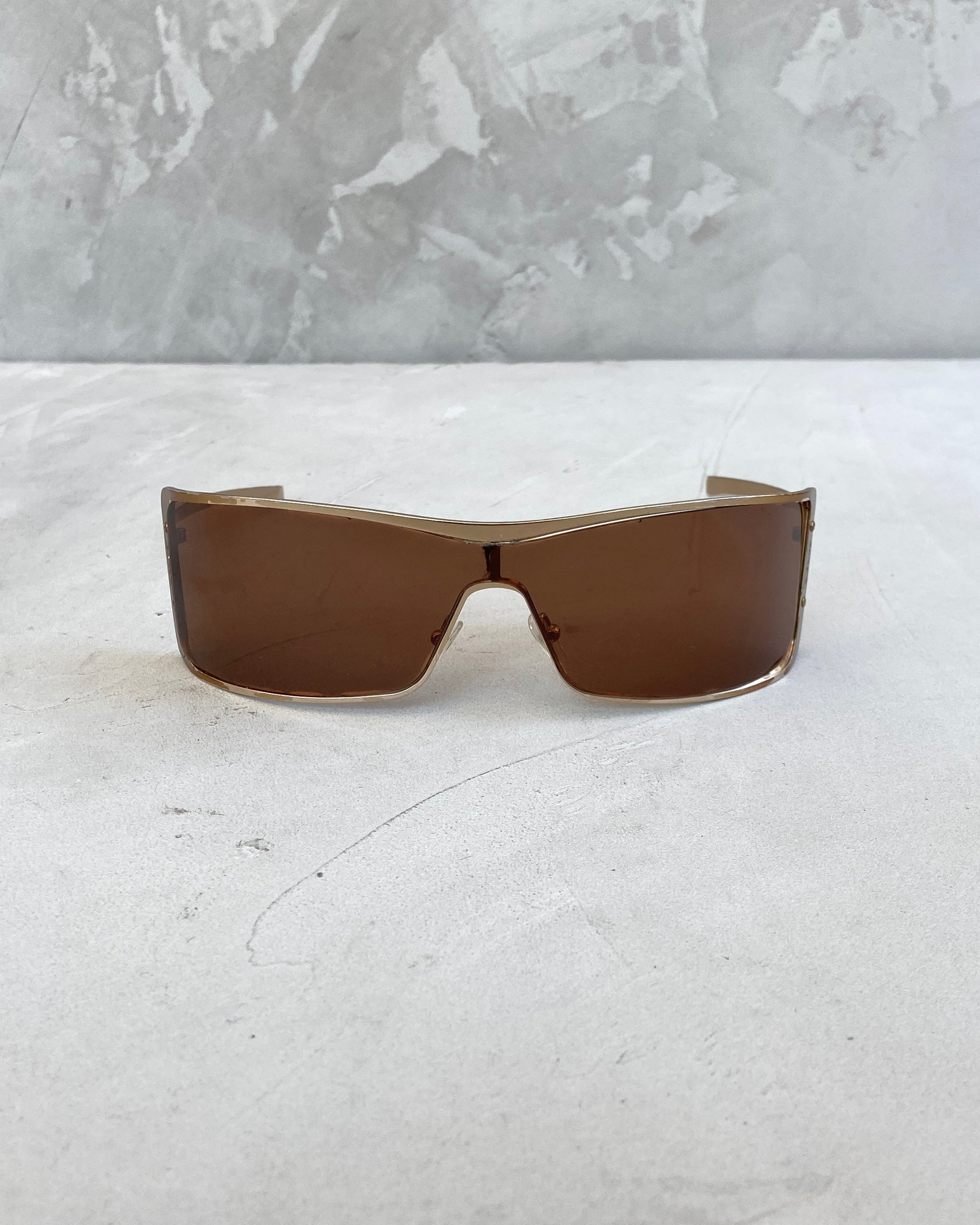 DIOR RAGGA 2 GOLD CHROME WRAP SUNGLASSES