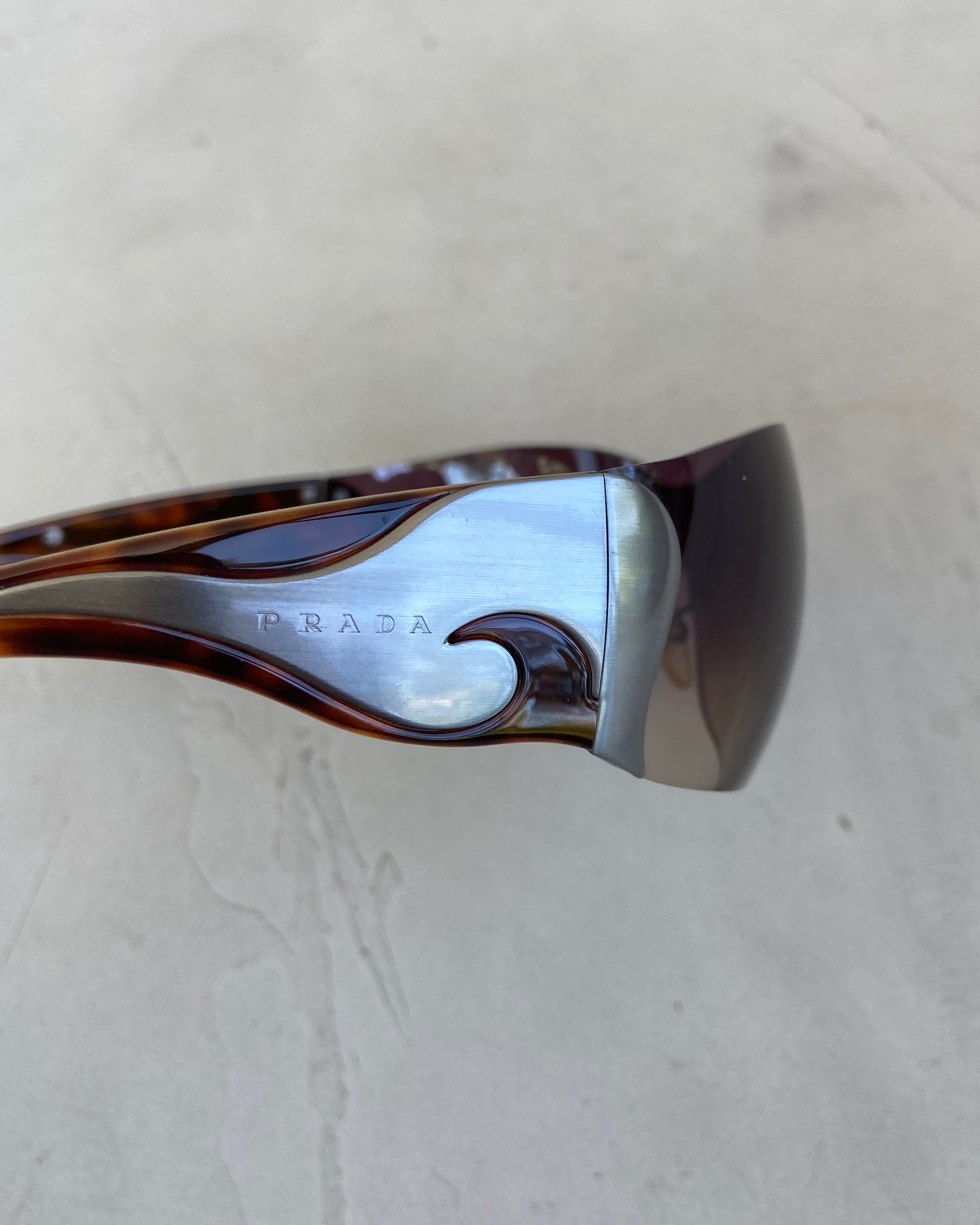 PRADA FW04 CHROME SWIRL SUNGLASSES