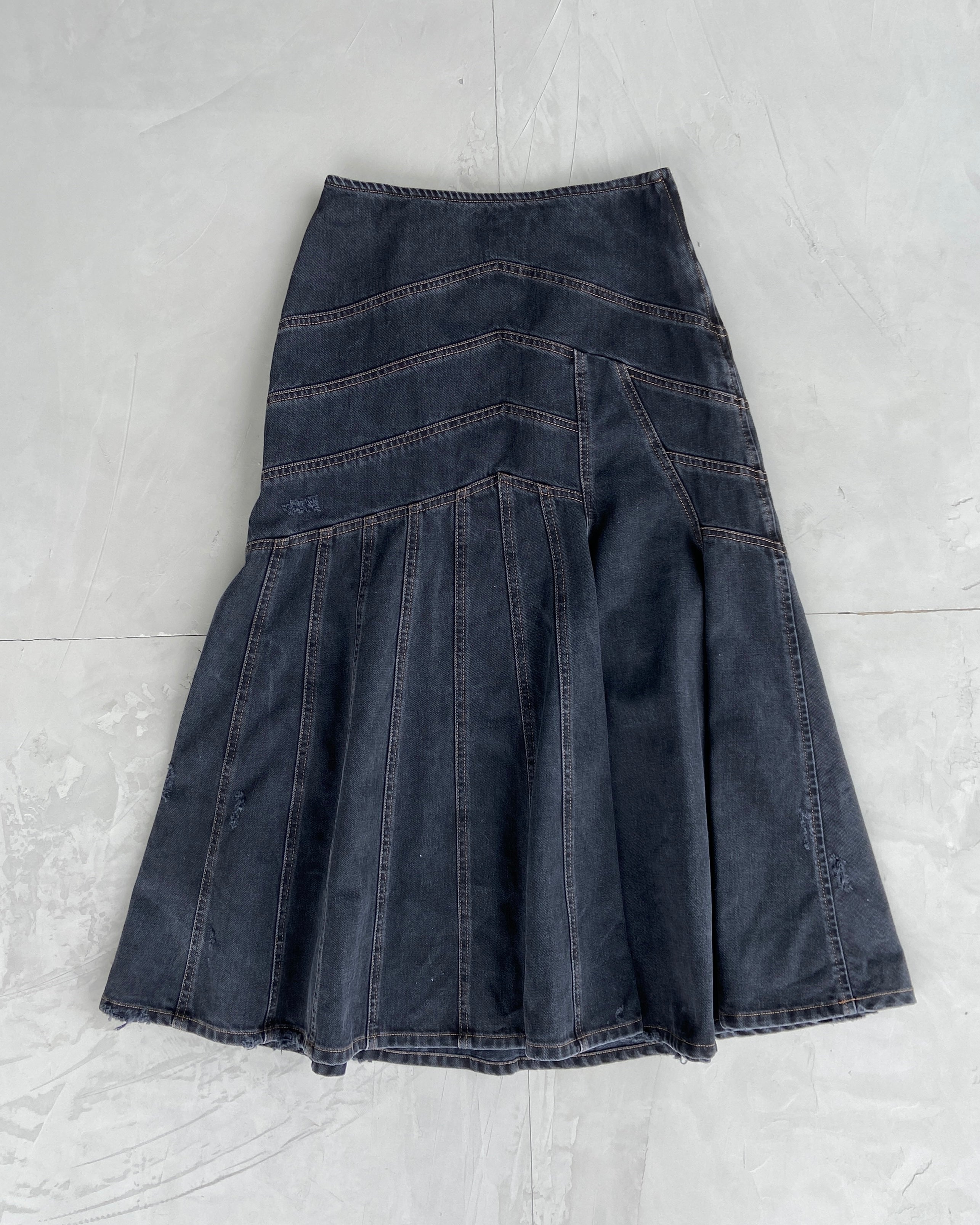 MIU MIU 2000'S DENIM MAXI SKIRT - S