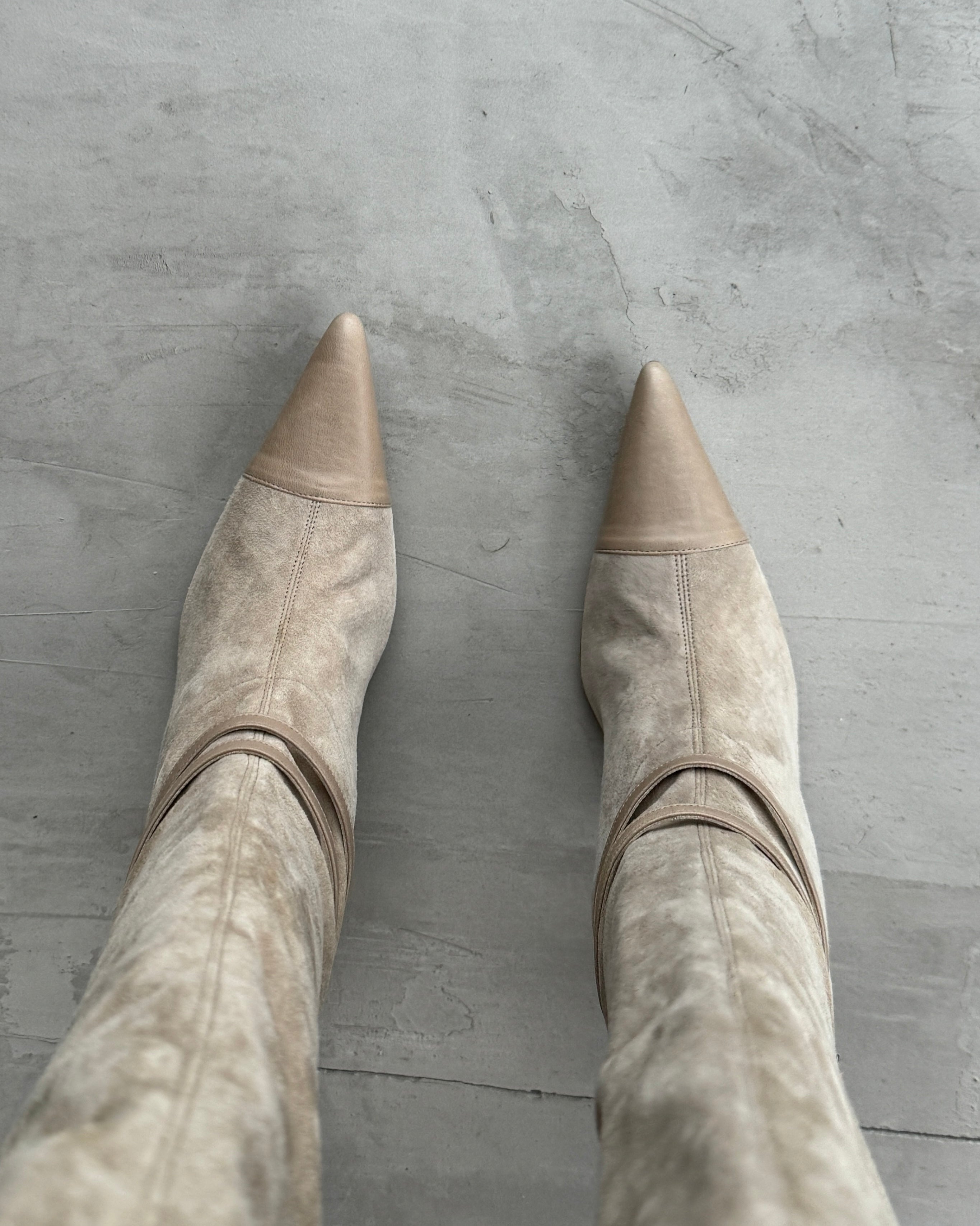 PLEIN SUD FAYCAL AMOR SUEDE LEATHER KNEE HIGH BOOTS - EU 36.5 / UK 3.5