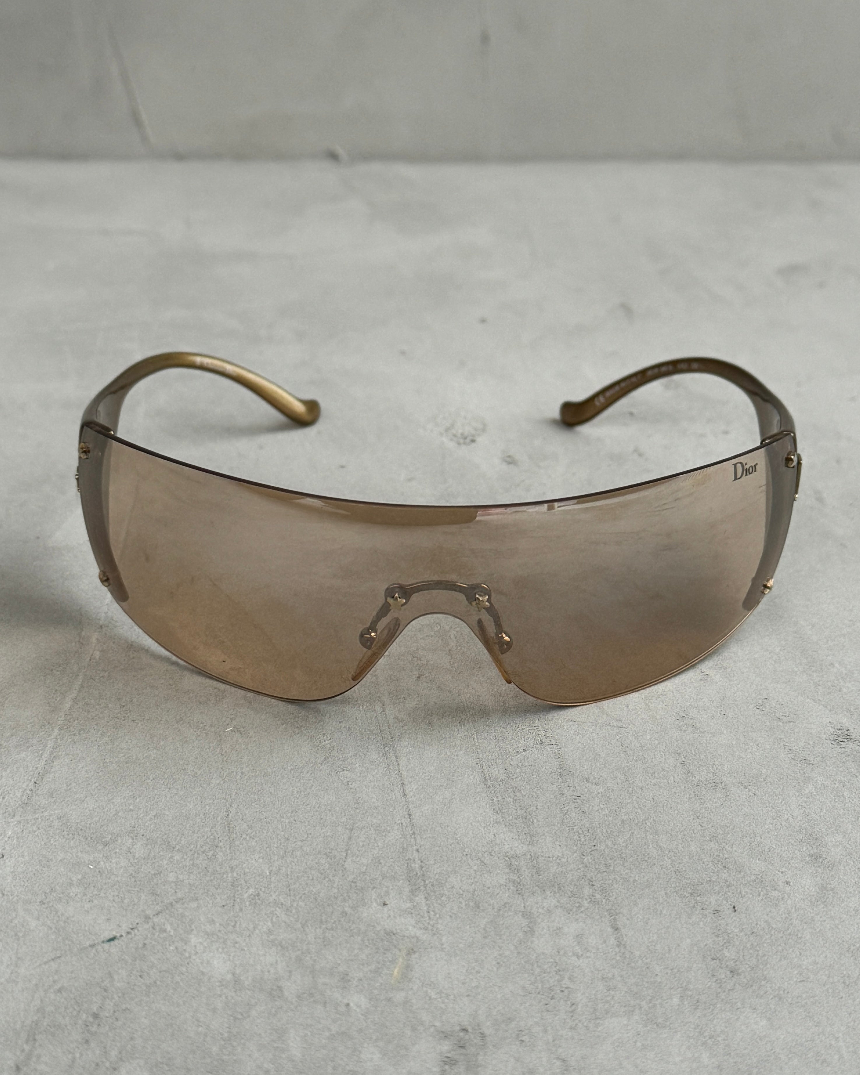 DIOR SKI 6 BROWN WRAP AROUND SUNGLASSES