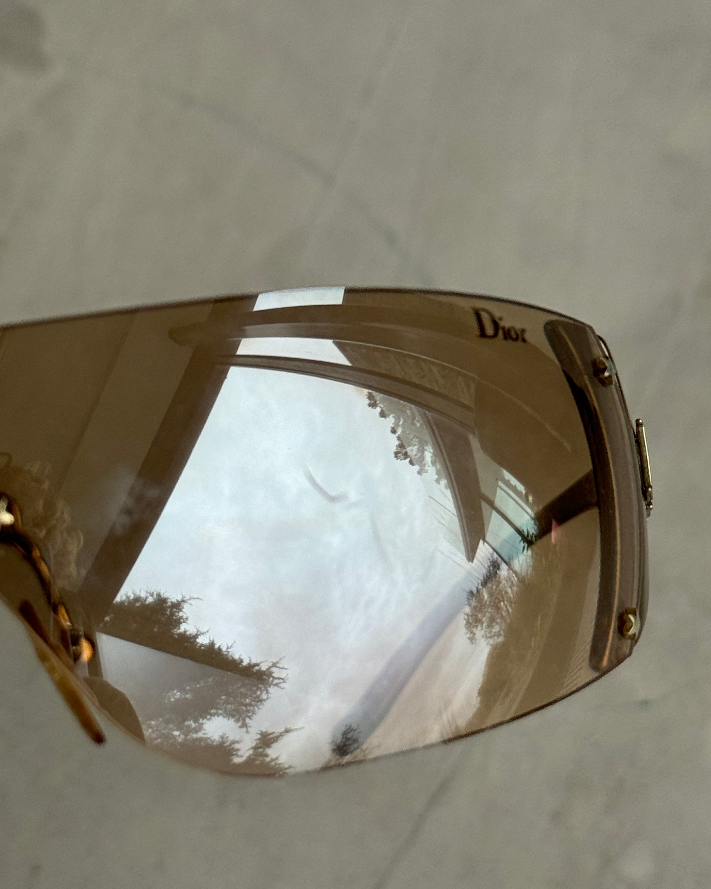 DIOR SKI 6 BROWN WRAP AROUND SUNGLASSES