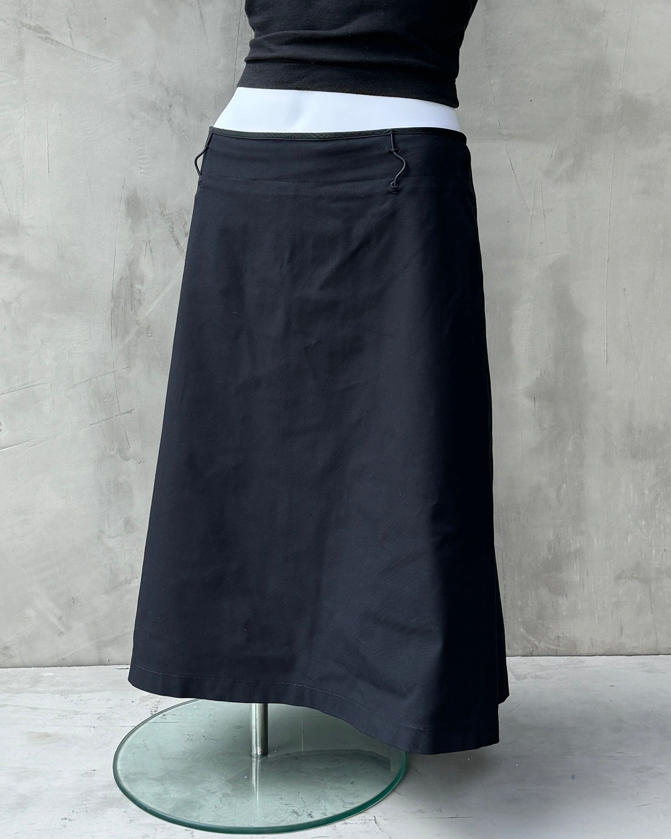 PRADA SPORT NYLON STRETCH BLUE MIDI SKIRT - L