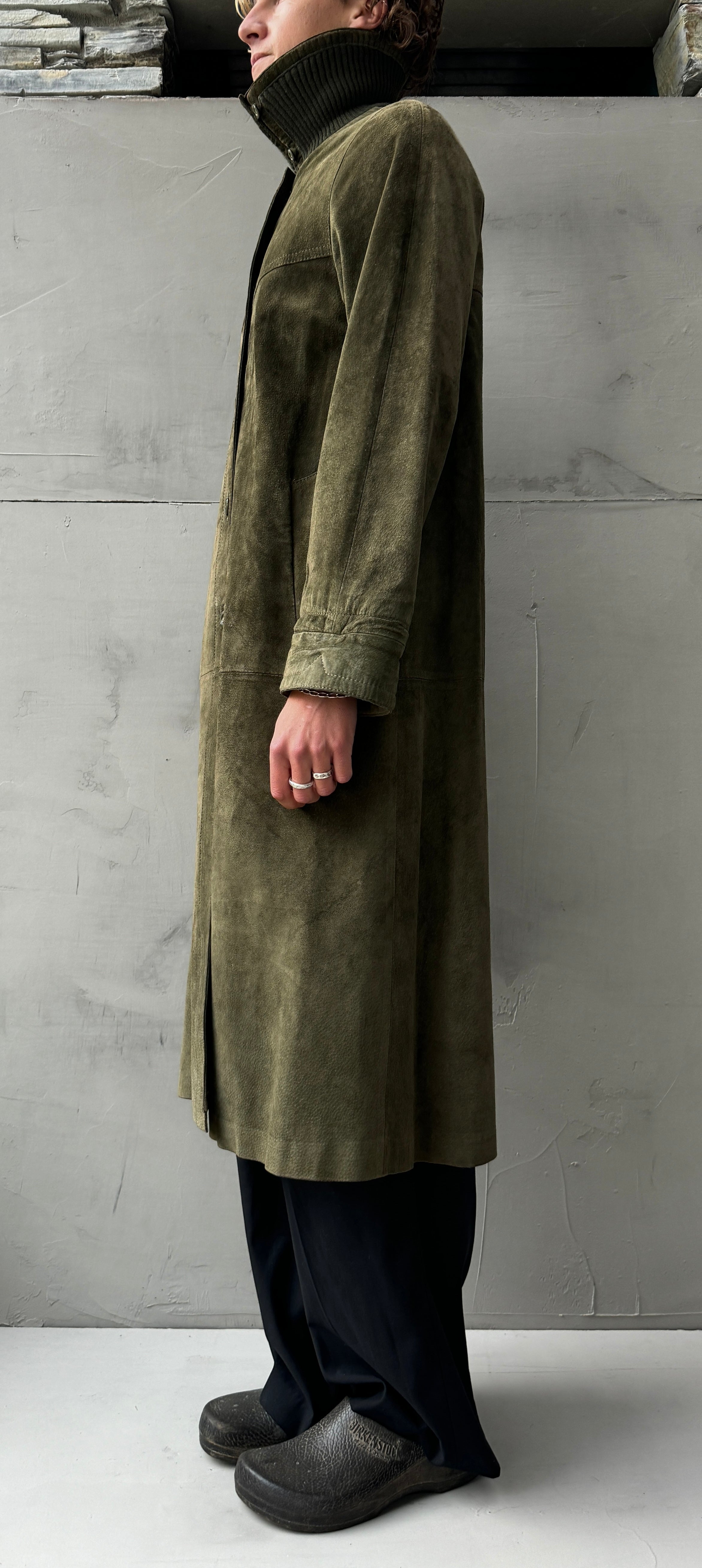 70'S SUEDE KNIT COLLAR LONG COAT