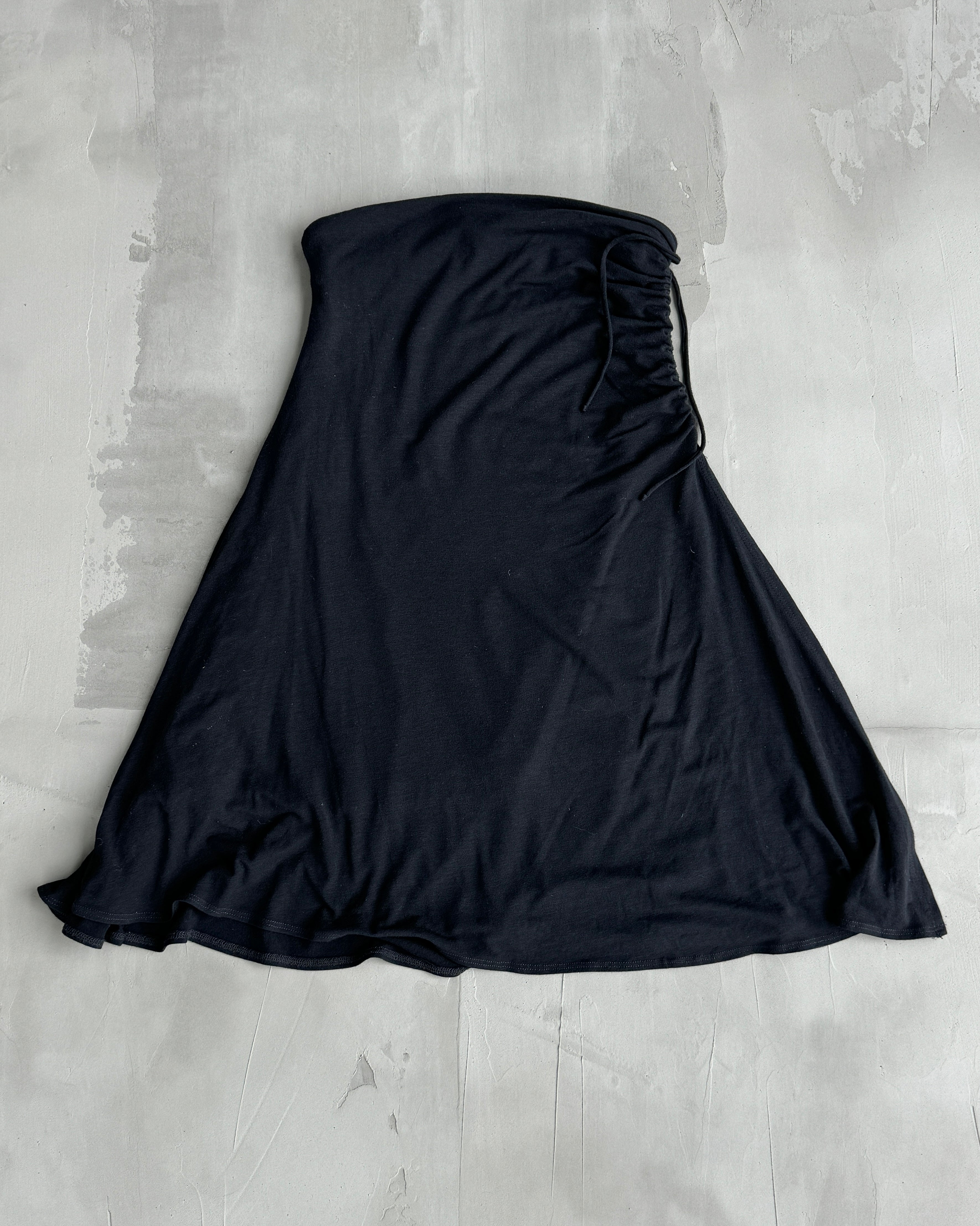 PLEIN SUD ASYMMETRIC RUCHED MIDI SKIRT - S/M