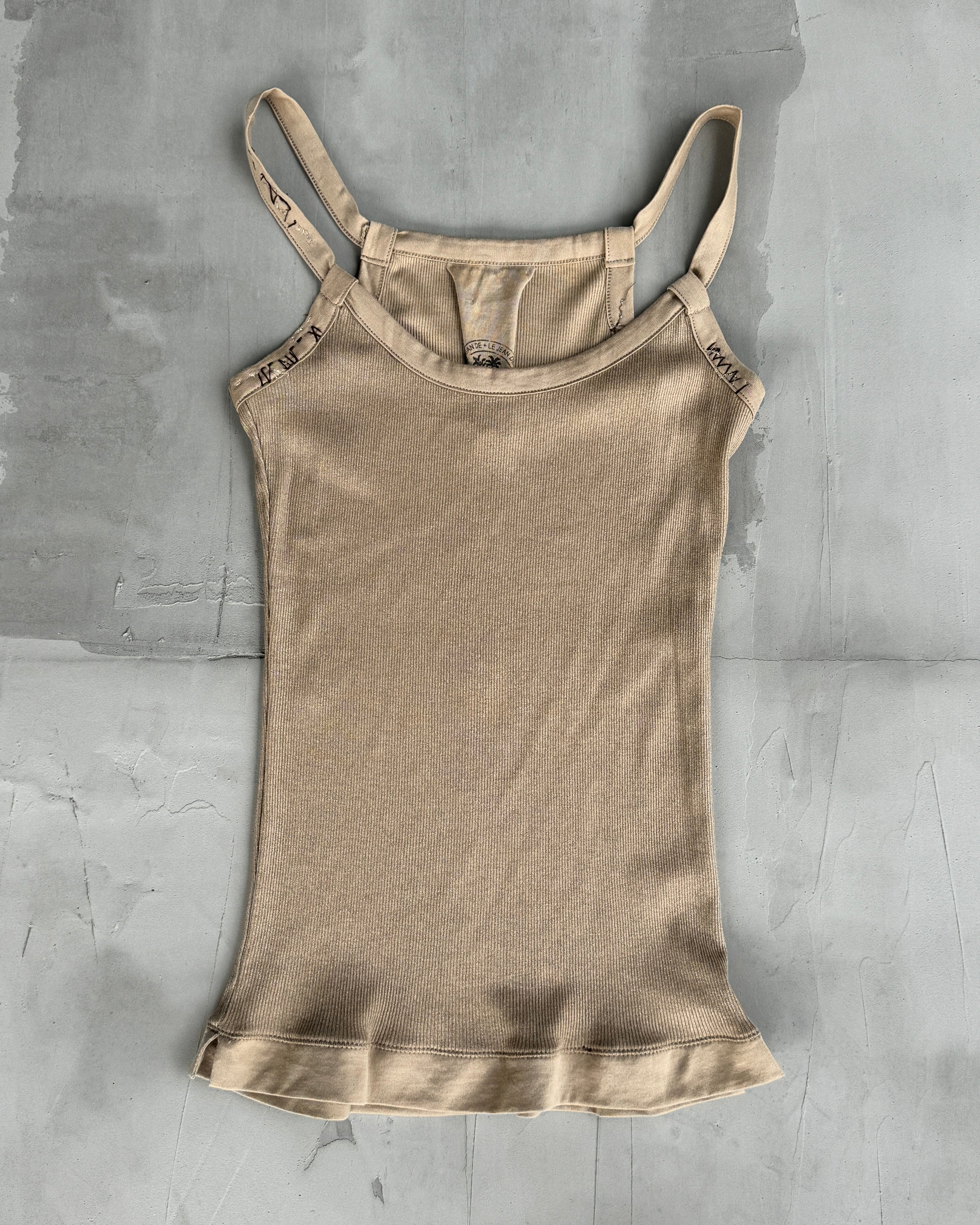 MARITHE FRANCOIS GIRBAUD GOLD VEST TOP - S/M