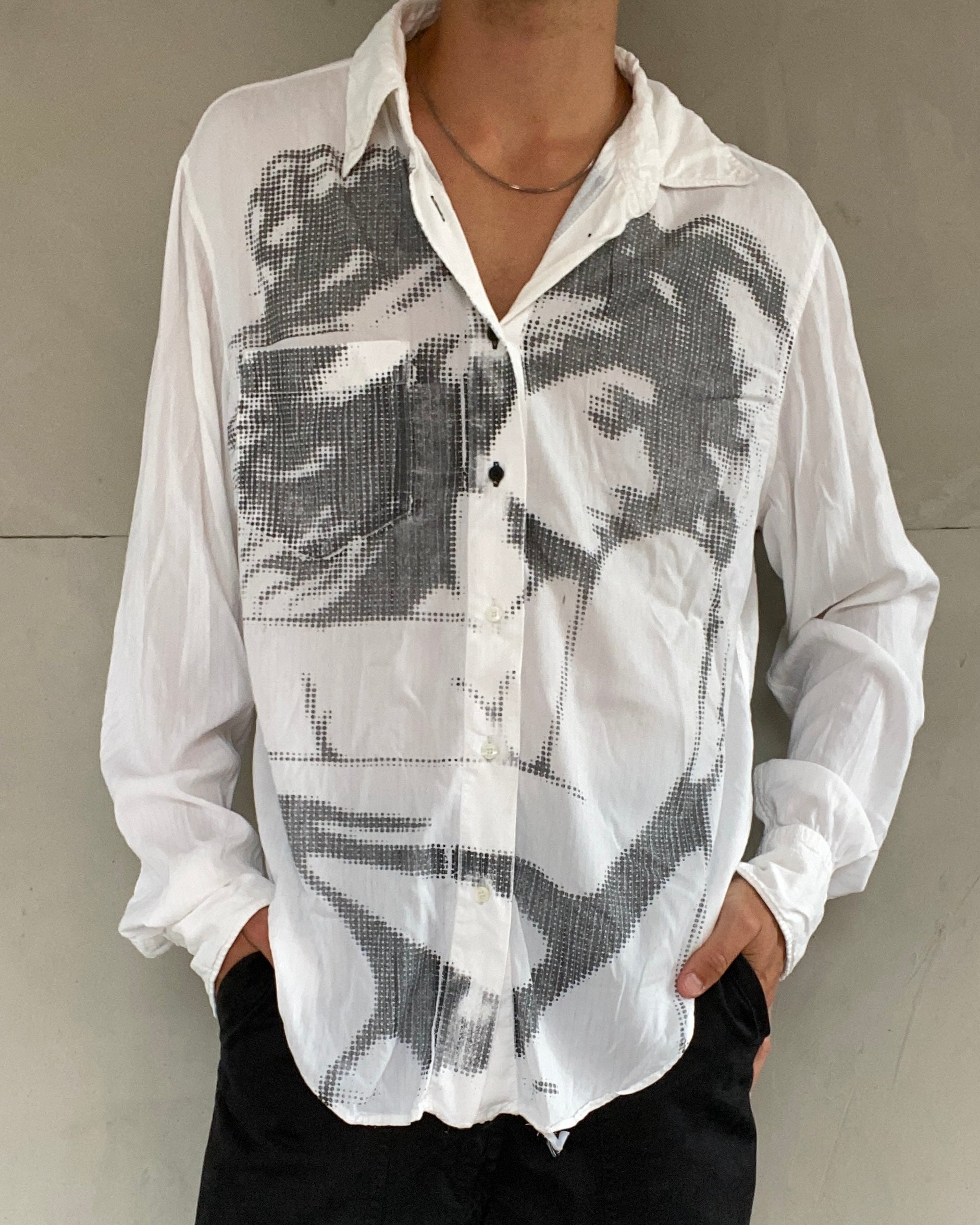 JUST CAVALLI 2000'S NAKED PRINT SHIRT - L