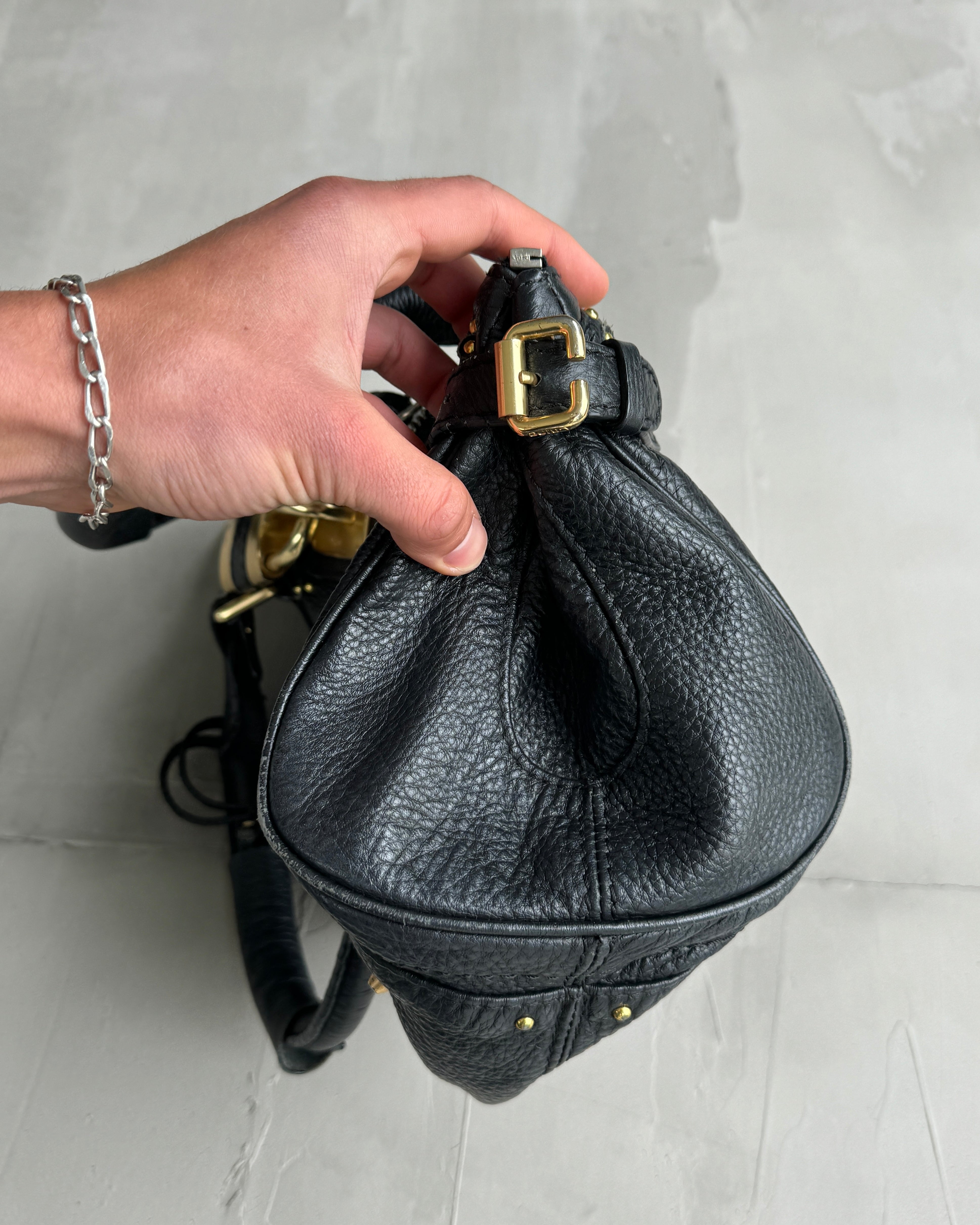 CHLOE BY PHOEBE PHILO BLACK LEATHER PADDINGTON BAG