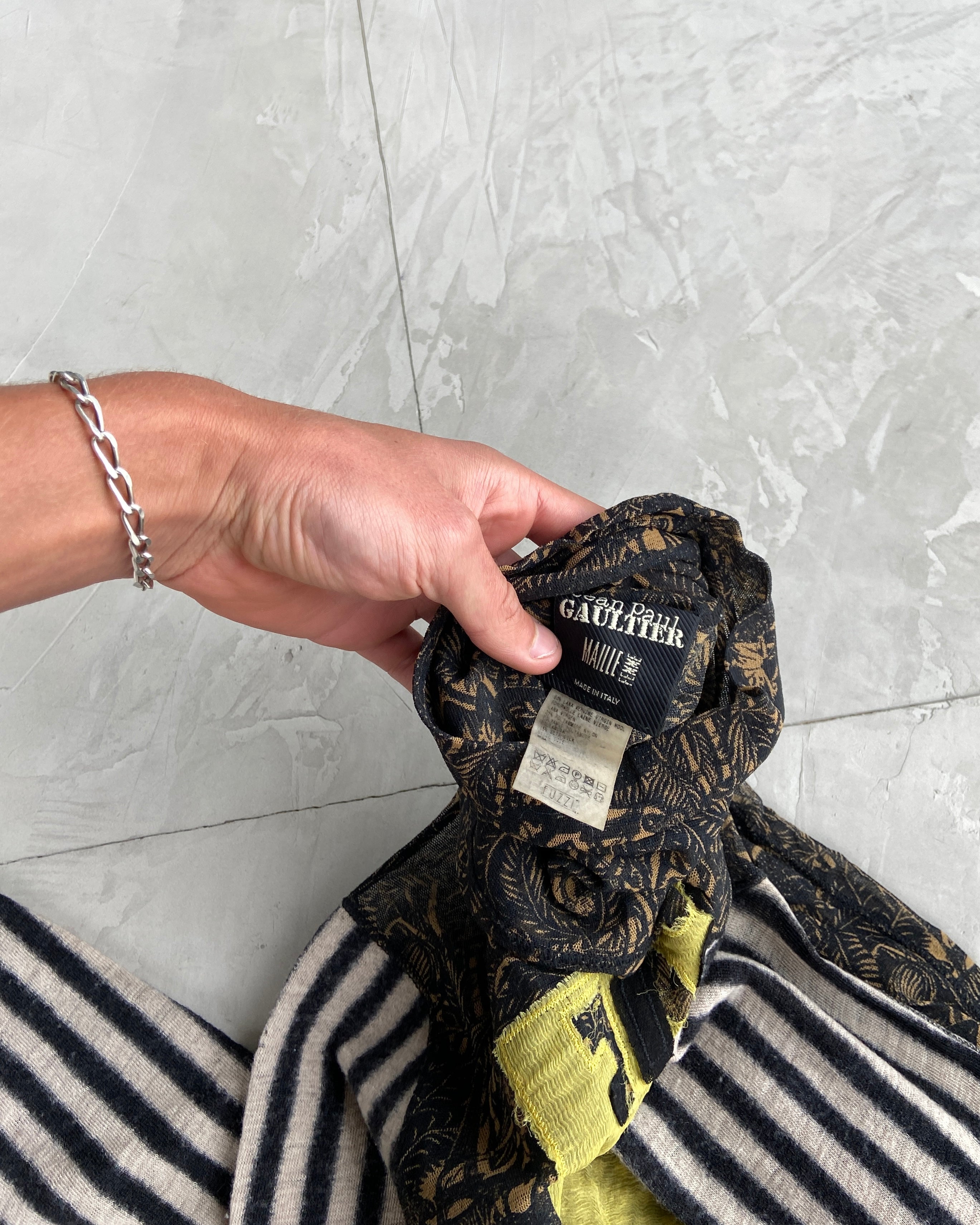 JEAN PAUL GAULTIER SS01 GRAPHIC MESH TOP - M/L