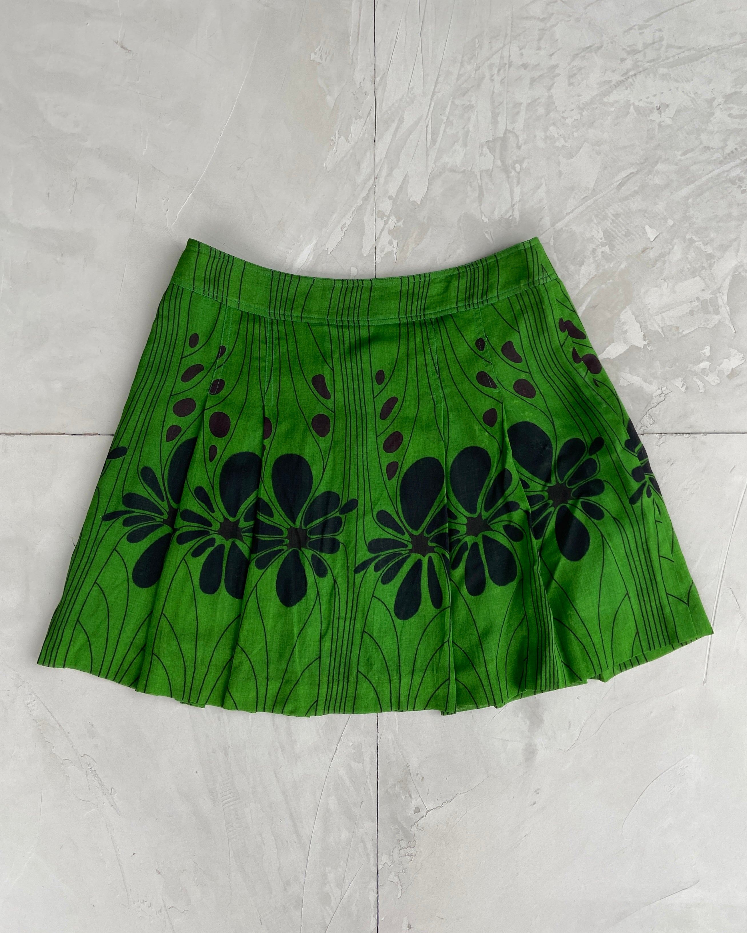 MIU MIU FW2001 PLEATED FLOWER SKIRT - M