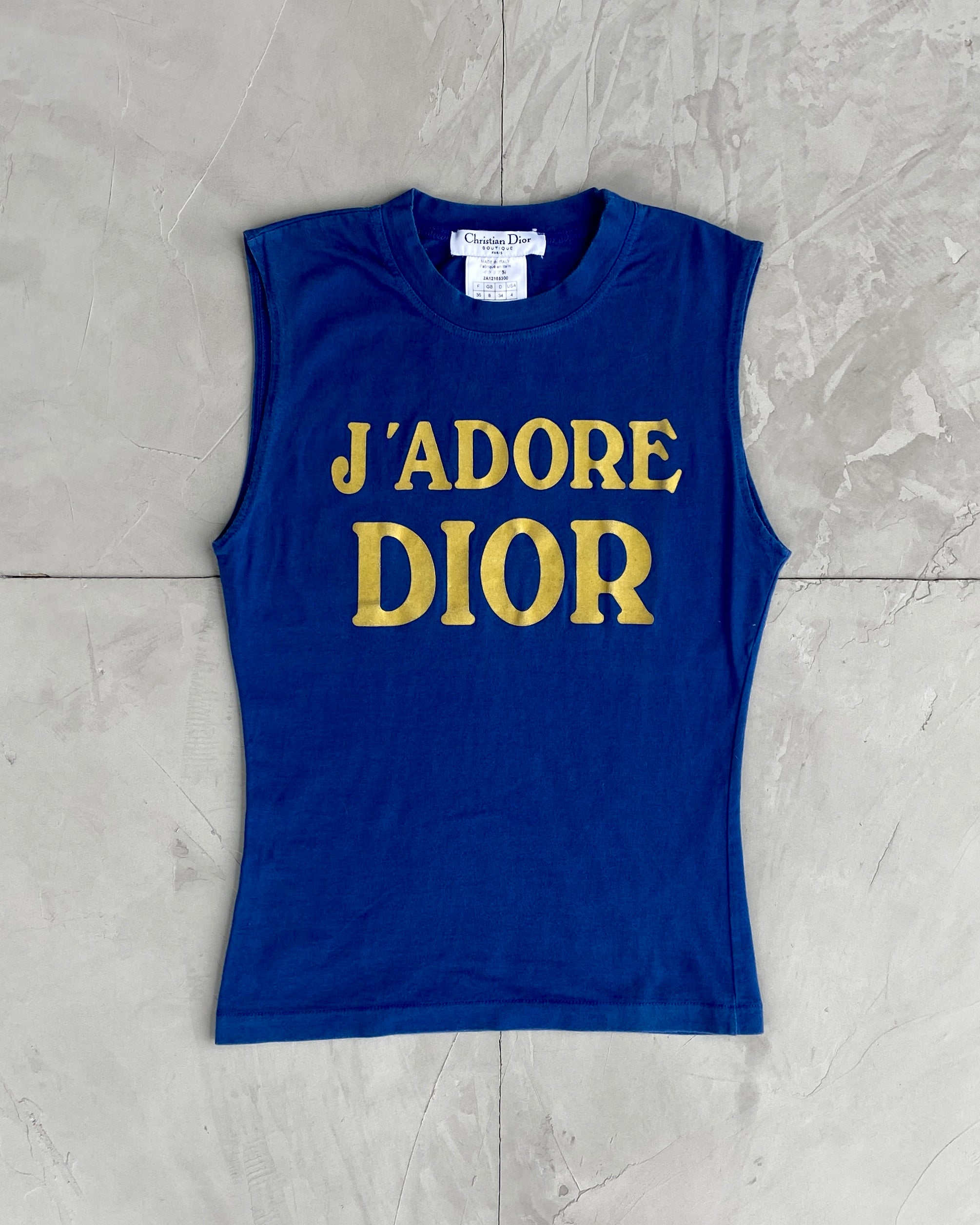 CHRISTIAN DIOR FW01 'J'ADORE DIOR' VEST TOP - S