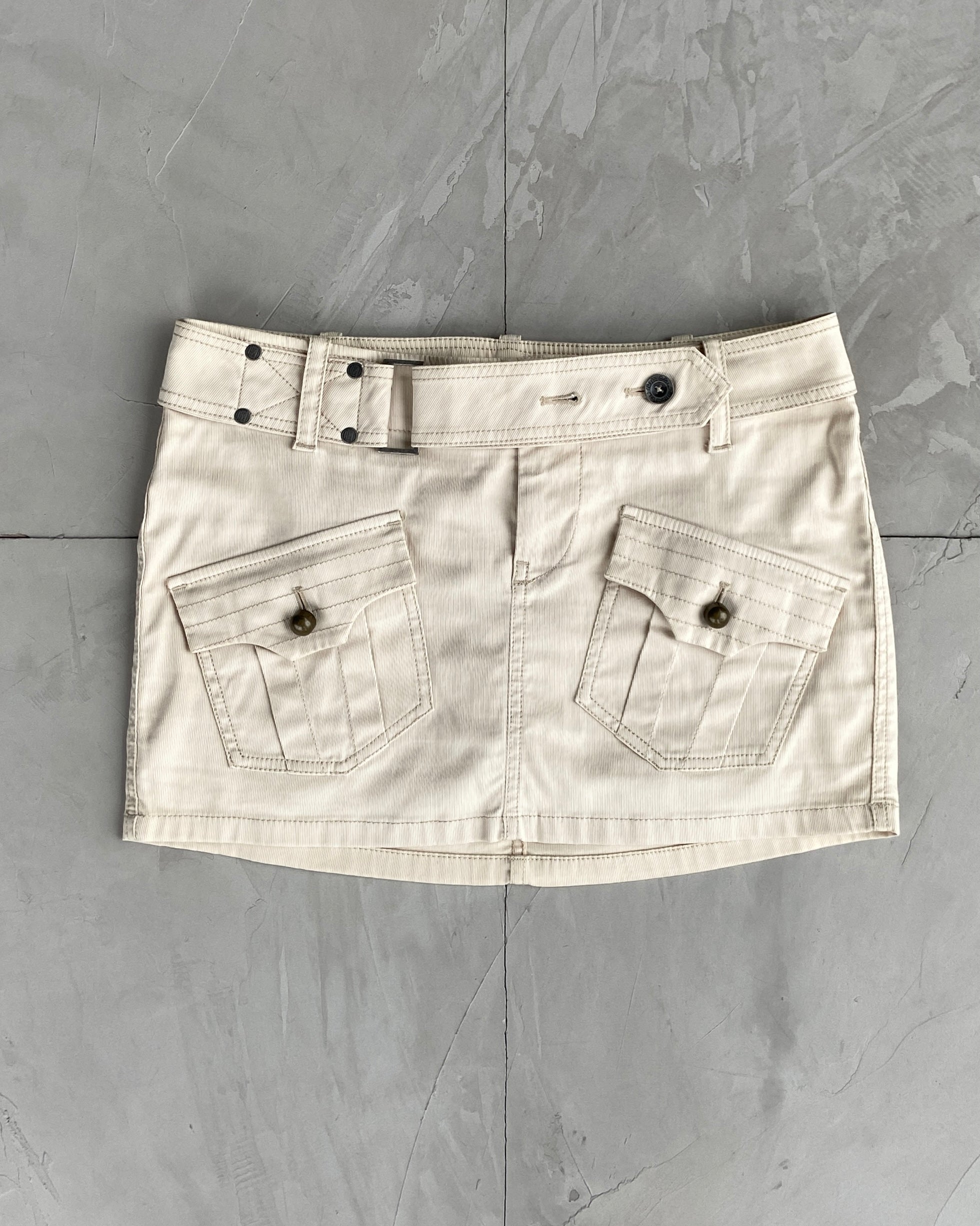 DIESEL 2000'S CORD WRAP CARGO MINI SKIRT - S/M