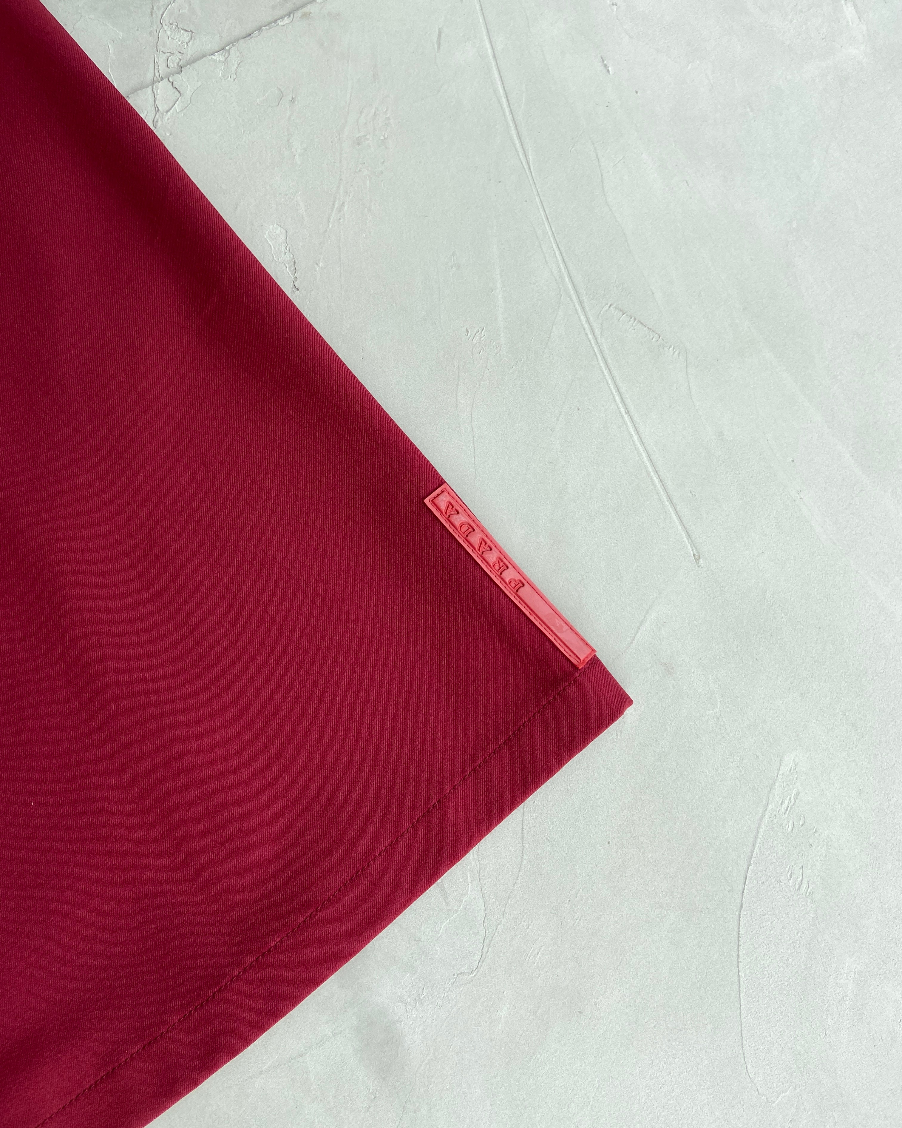 PRADA SPORT RED BELTED MIDI SKIRT - M