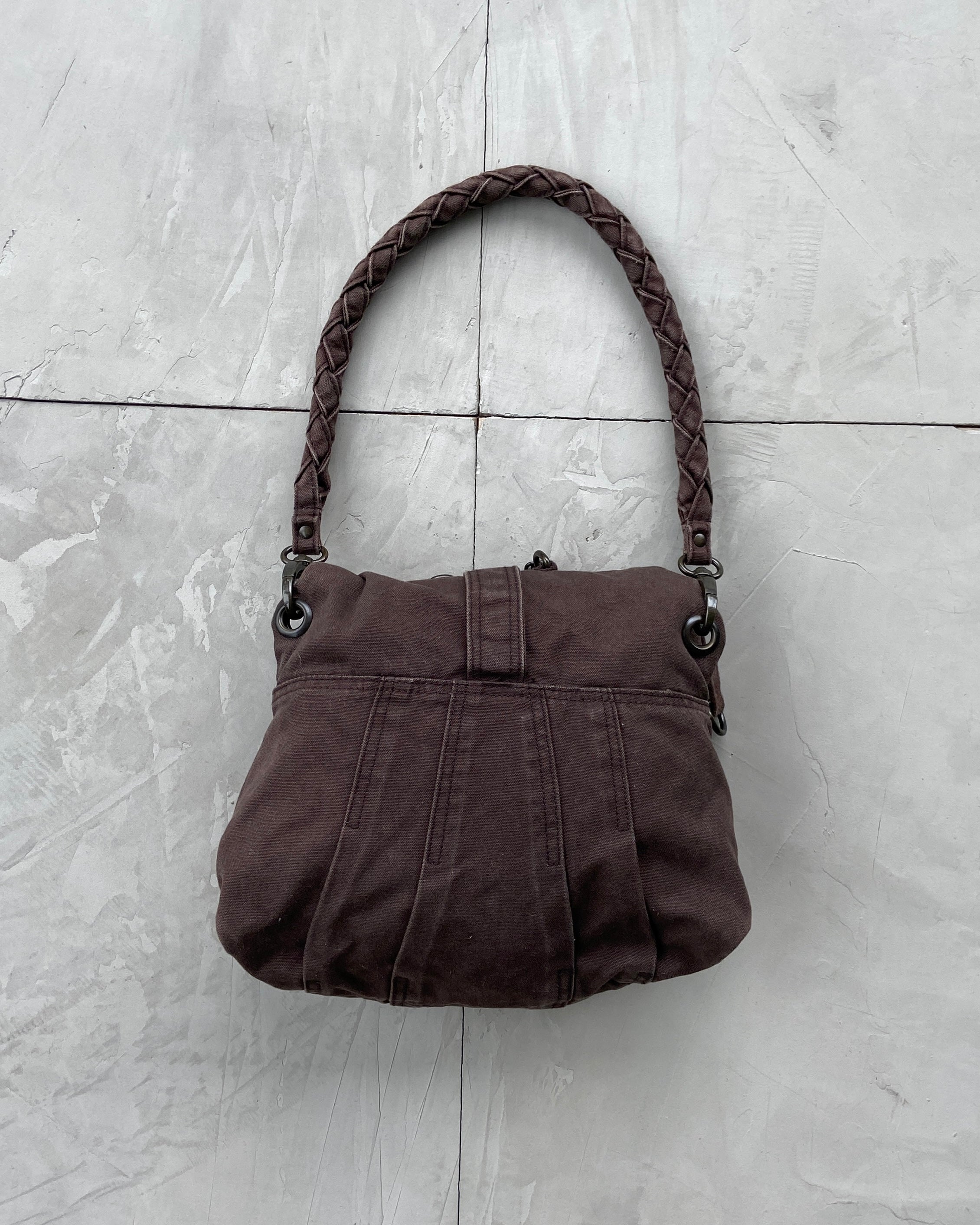 DIESEL 2000'S BROWN CANVAS BAG