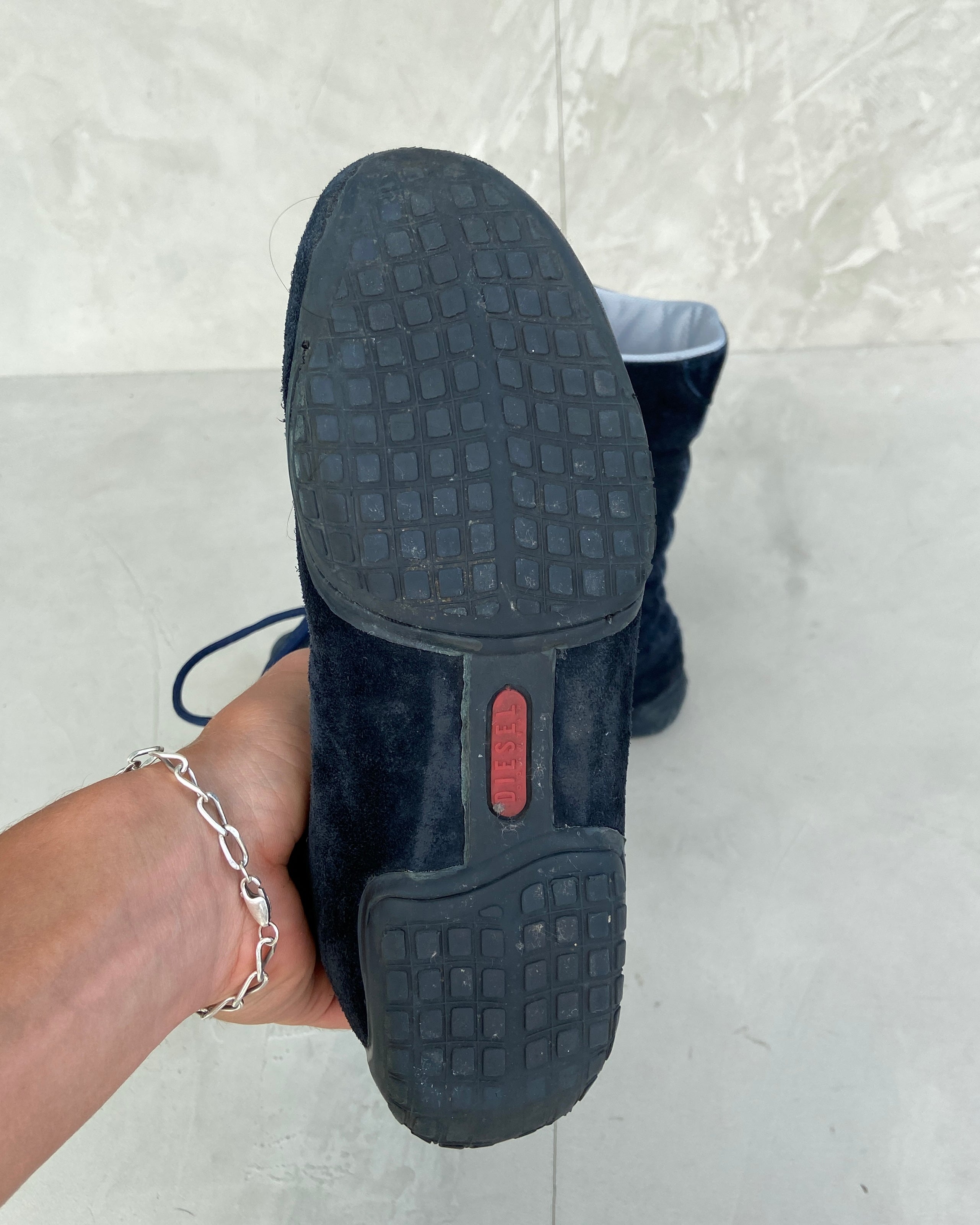 DIESEL 90'S LEATHER & SUEDE BOXING BOOTS - UK 4.5