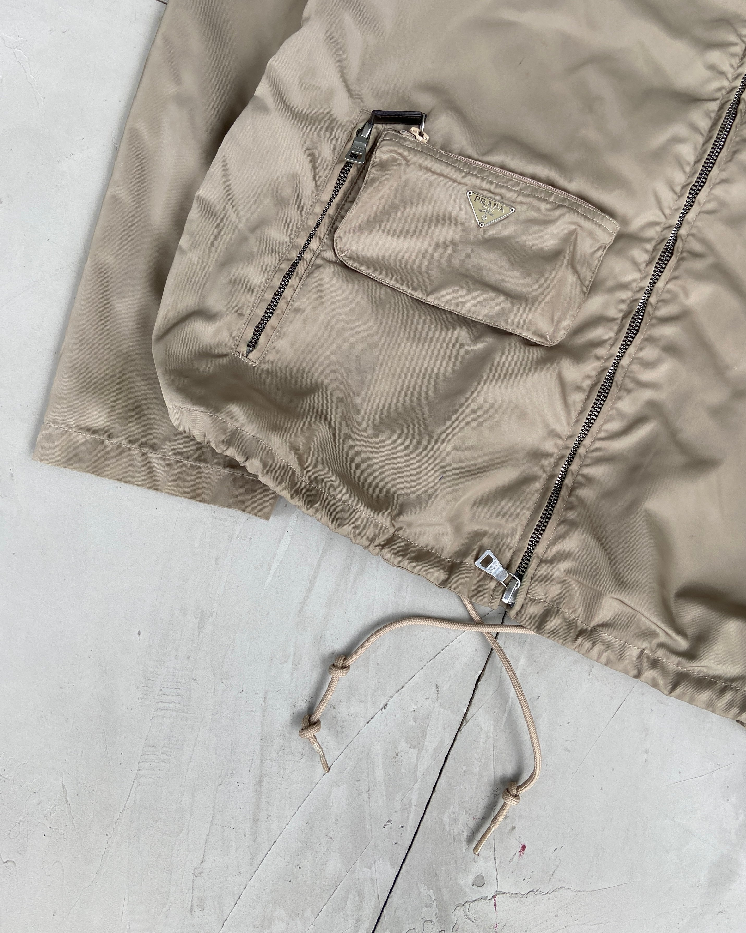 PRADA NYLON HOODED CARGO JACKET - M