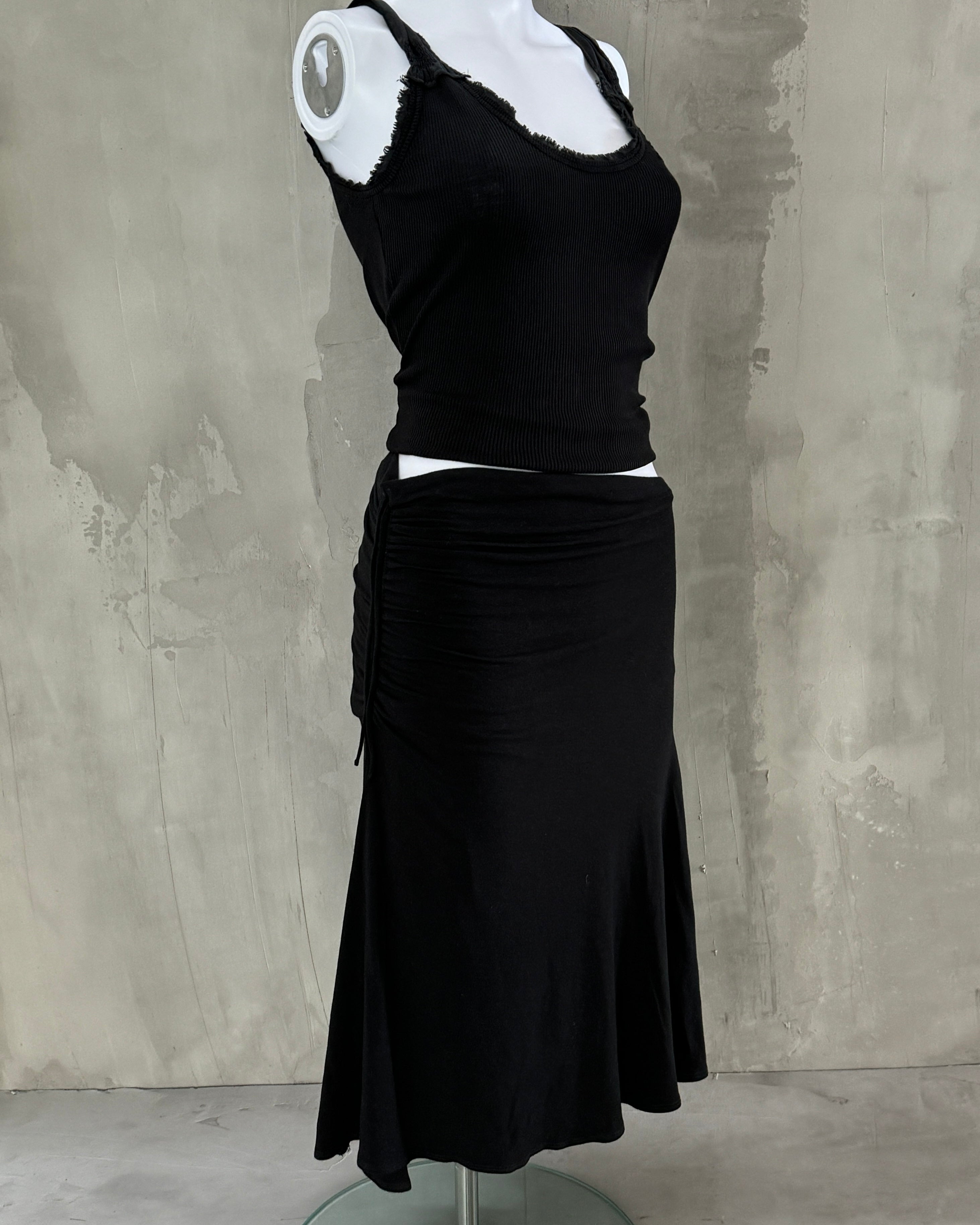 PLEIN SUD ASYMMETRIC RUCHED MIDI SKIRT - S/M