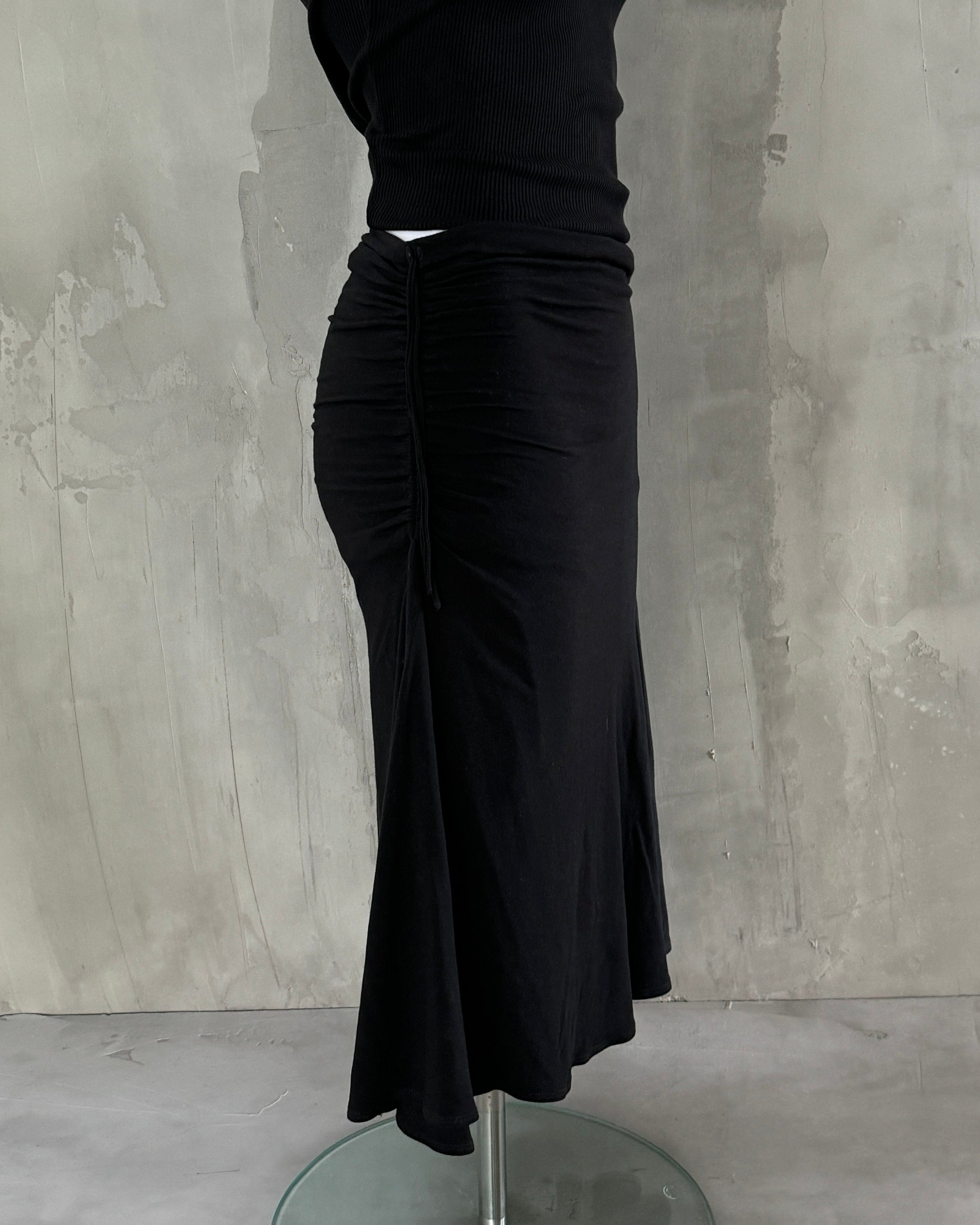 PLEIN SUD ASYMMETRIC RUCHED MIDI SKIRT - S/M