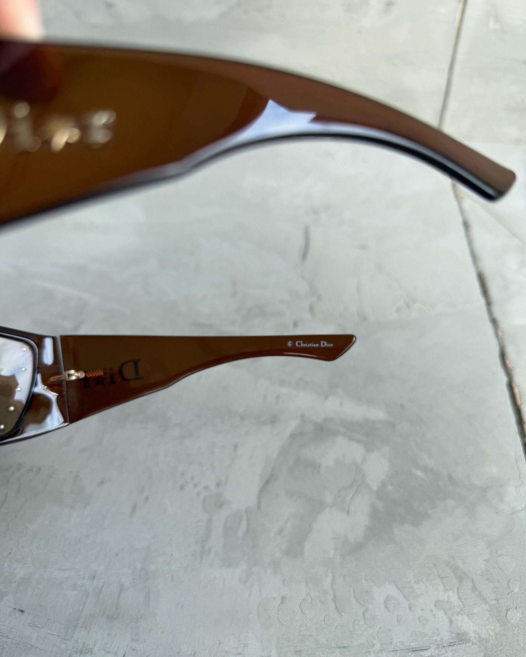 Giorgio Armani Oversized Frame Sunglasses-on a concrete background