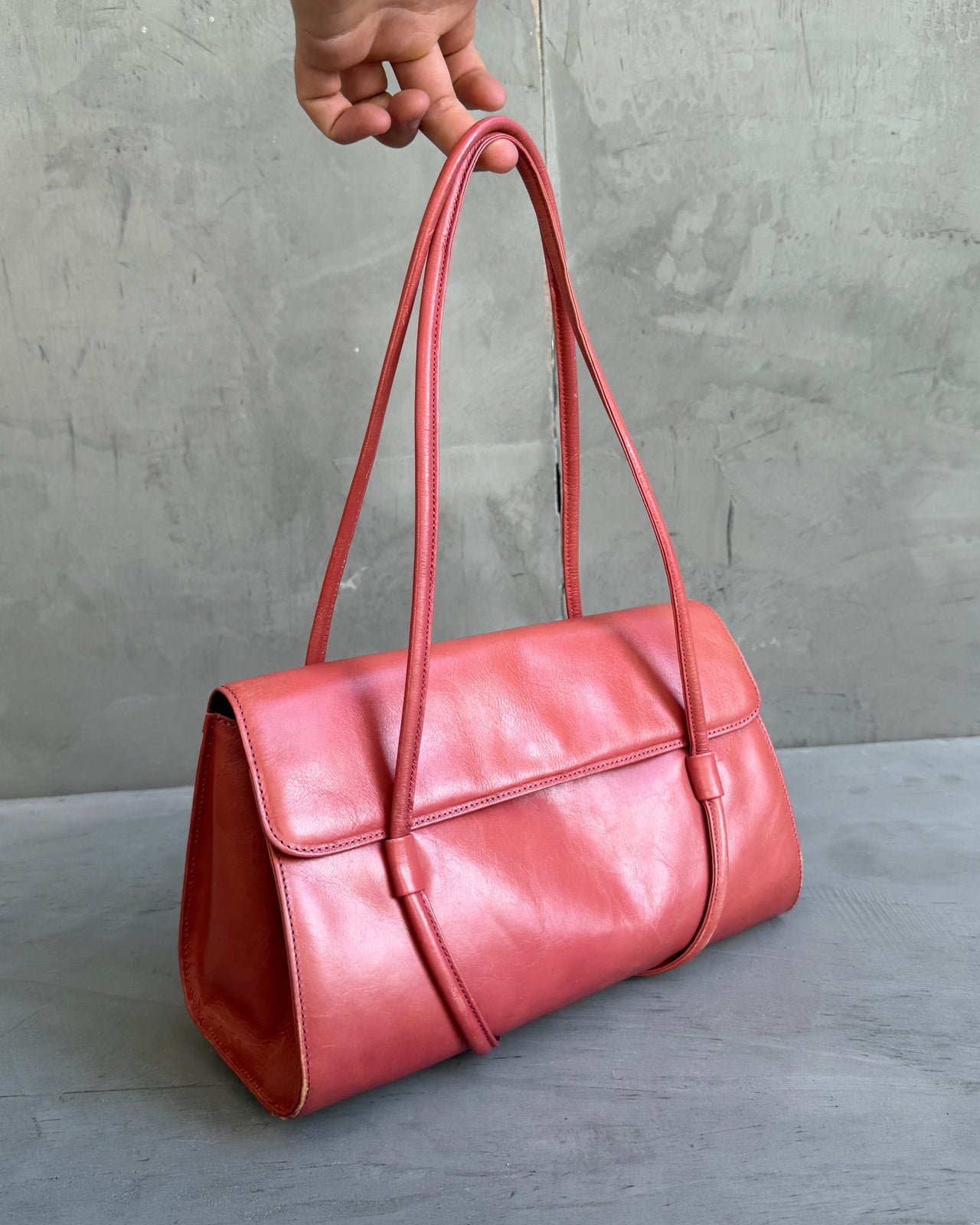 Dries Van Noten Structured Small Shoulder Bag-on a concrete background