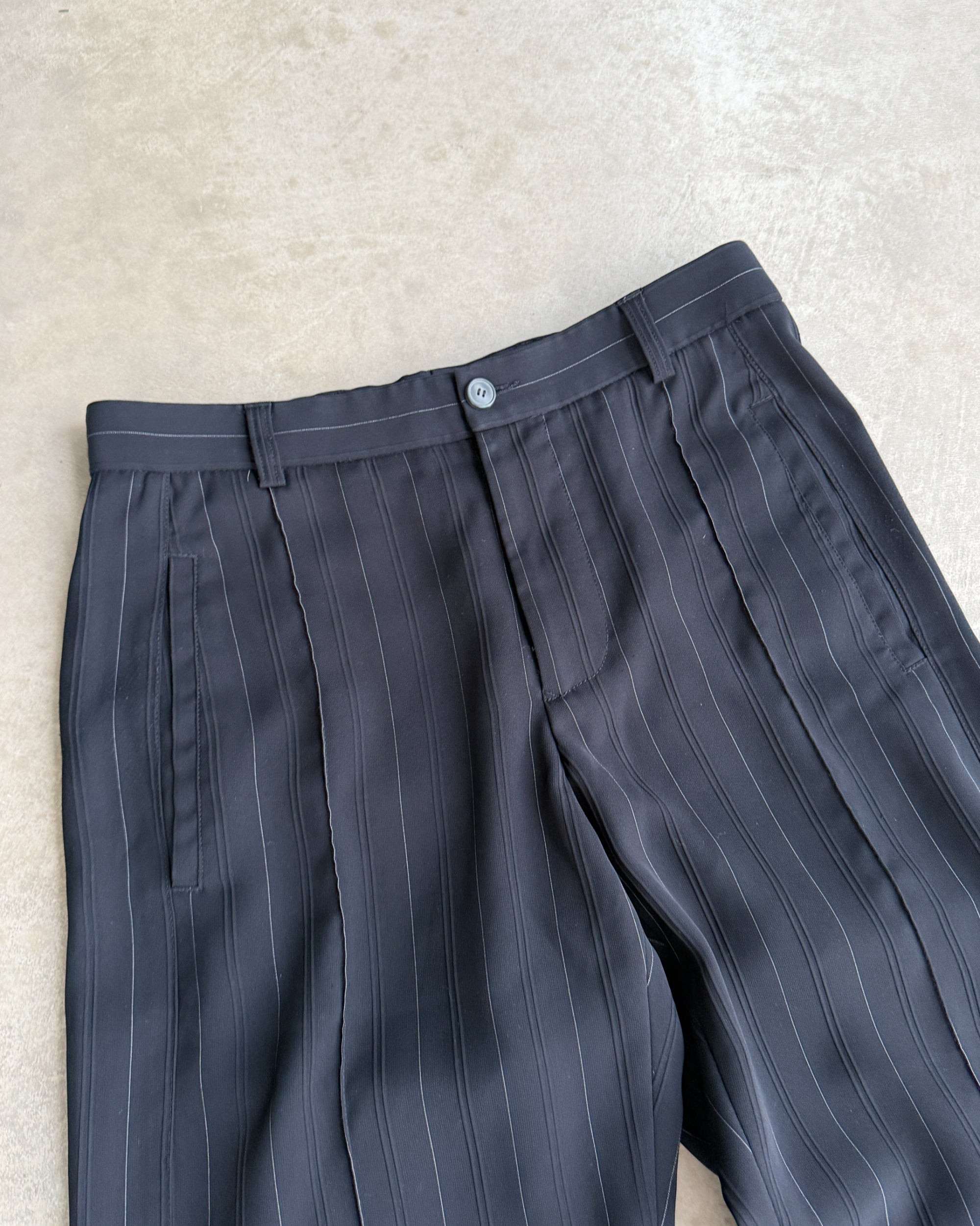 Giorgio Armani Striped Suit Trousers – S-on a concrete background