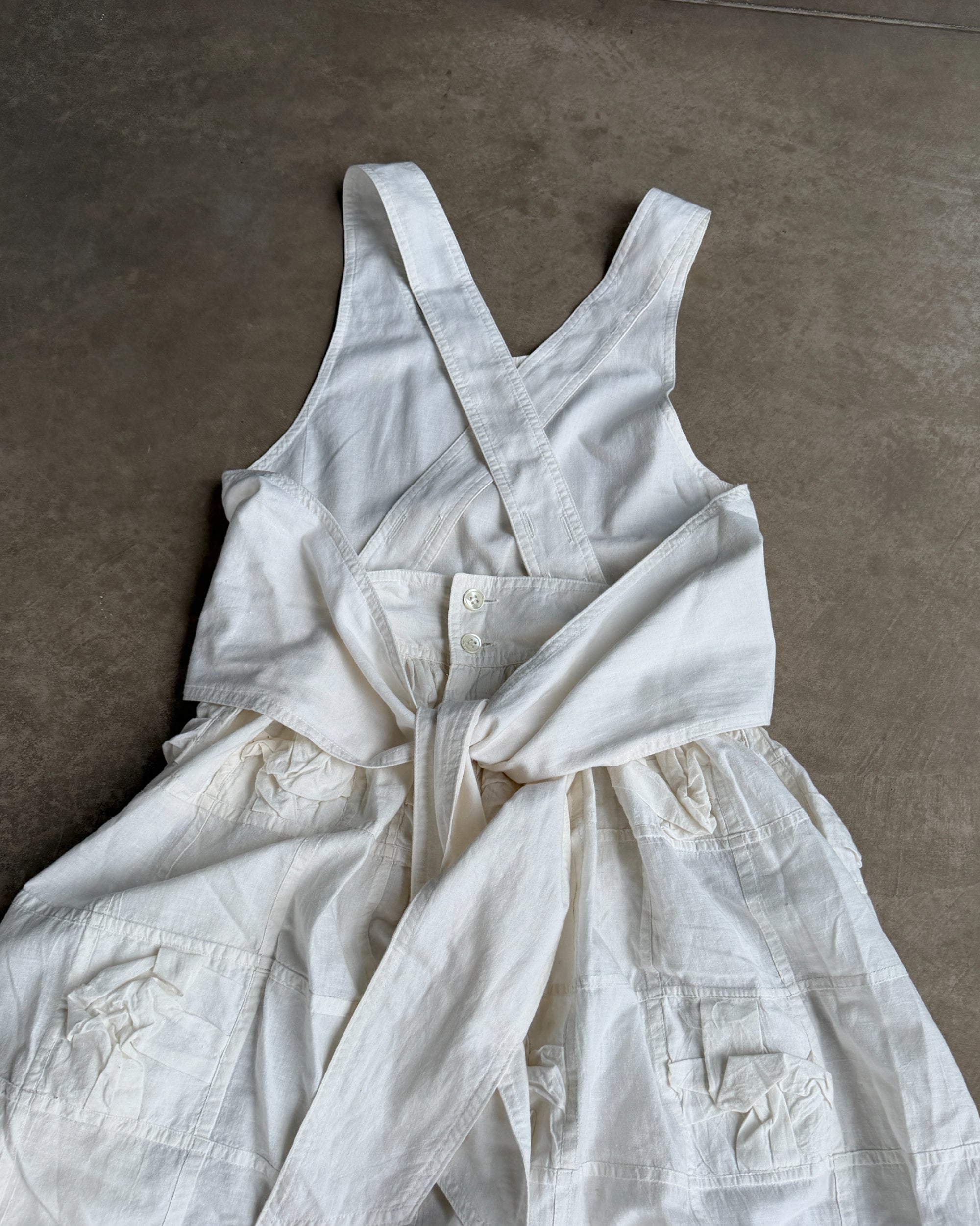 Issey Miyake IS Cotton White Maxi Dress – M-on a concrete background