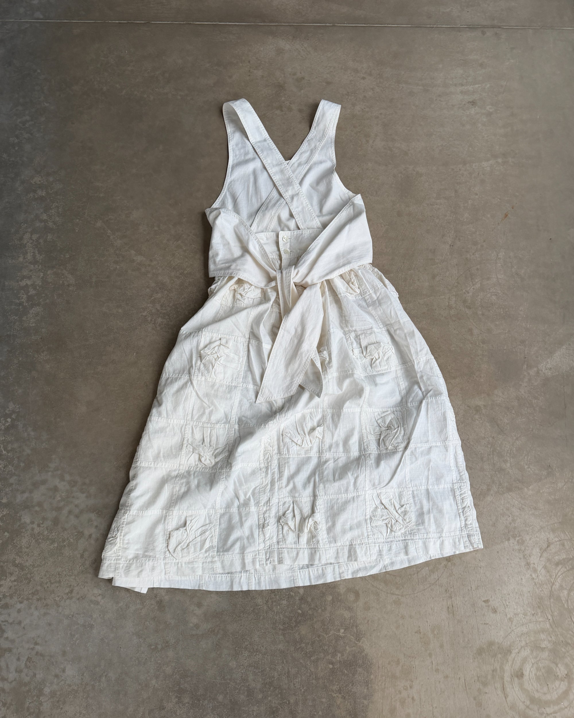 Issey Miyake IS Cotton White Maxi Dress – M-on a concrete background