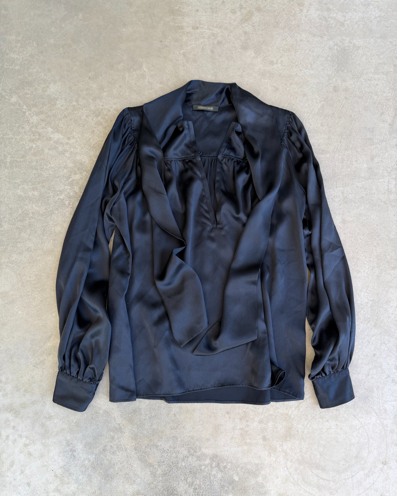 Roberto Cavalli SS2007 Silk Shirt – S-on a concrete background