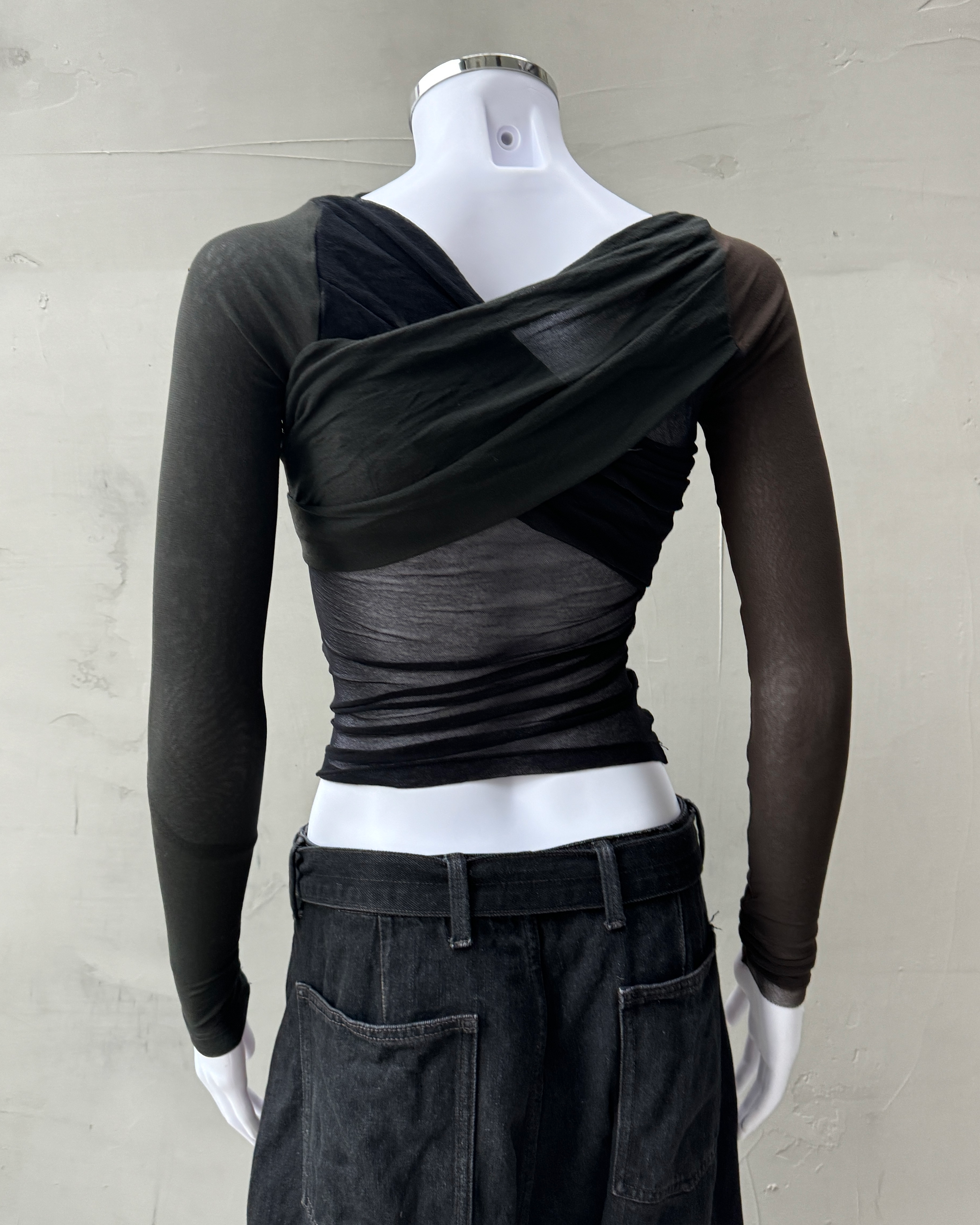 PLEIN SUD 2000'S WRAP MESH TOP