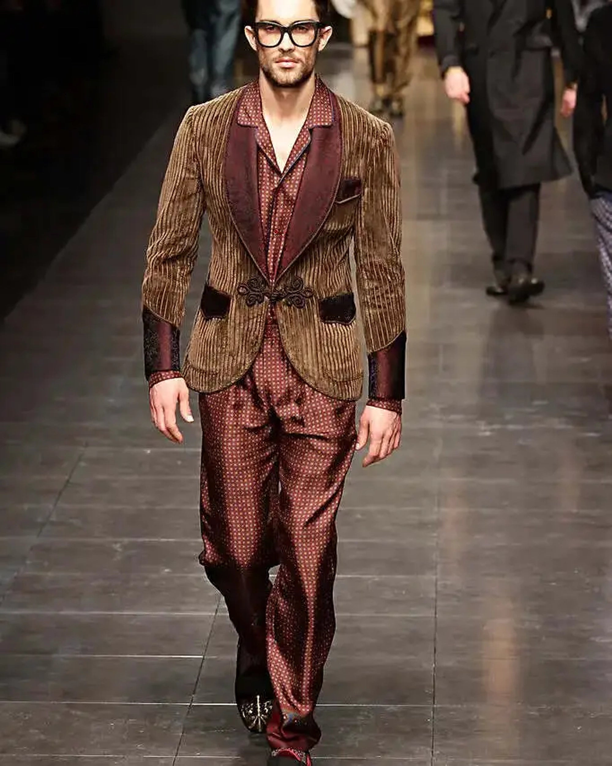 Dolce and Gabbana FW2012 Runway Smoking Jacket – M-on a concrete background