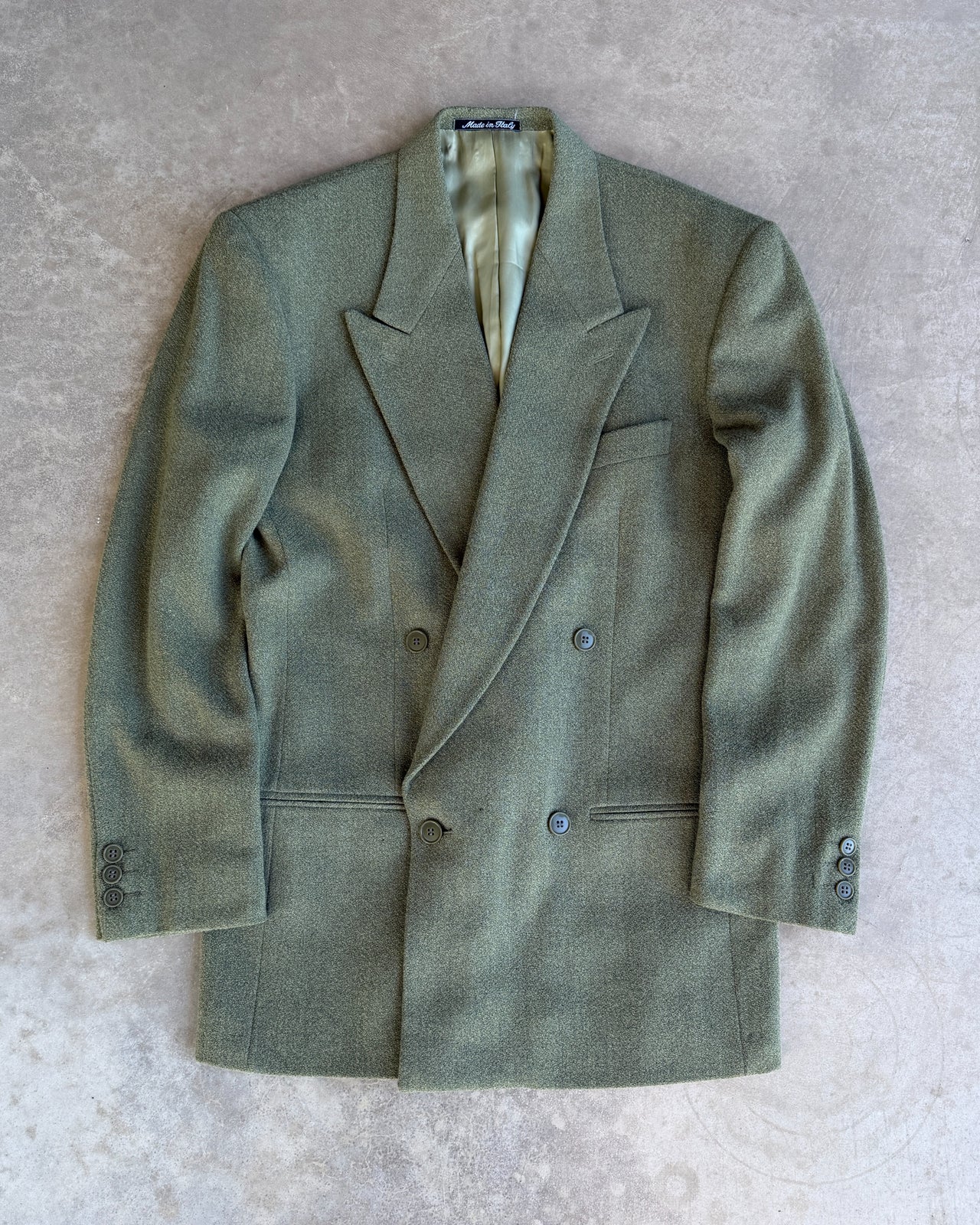 Emporio Armani Wool Nylon Blend Blazer – M-on a concrete background
