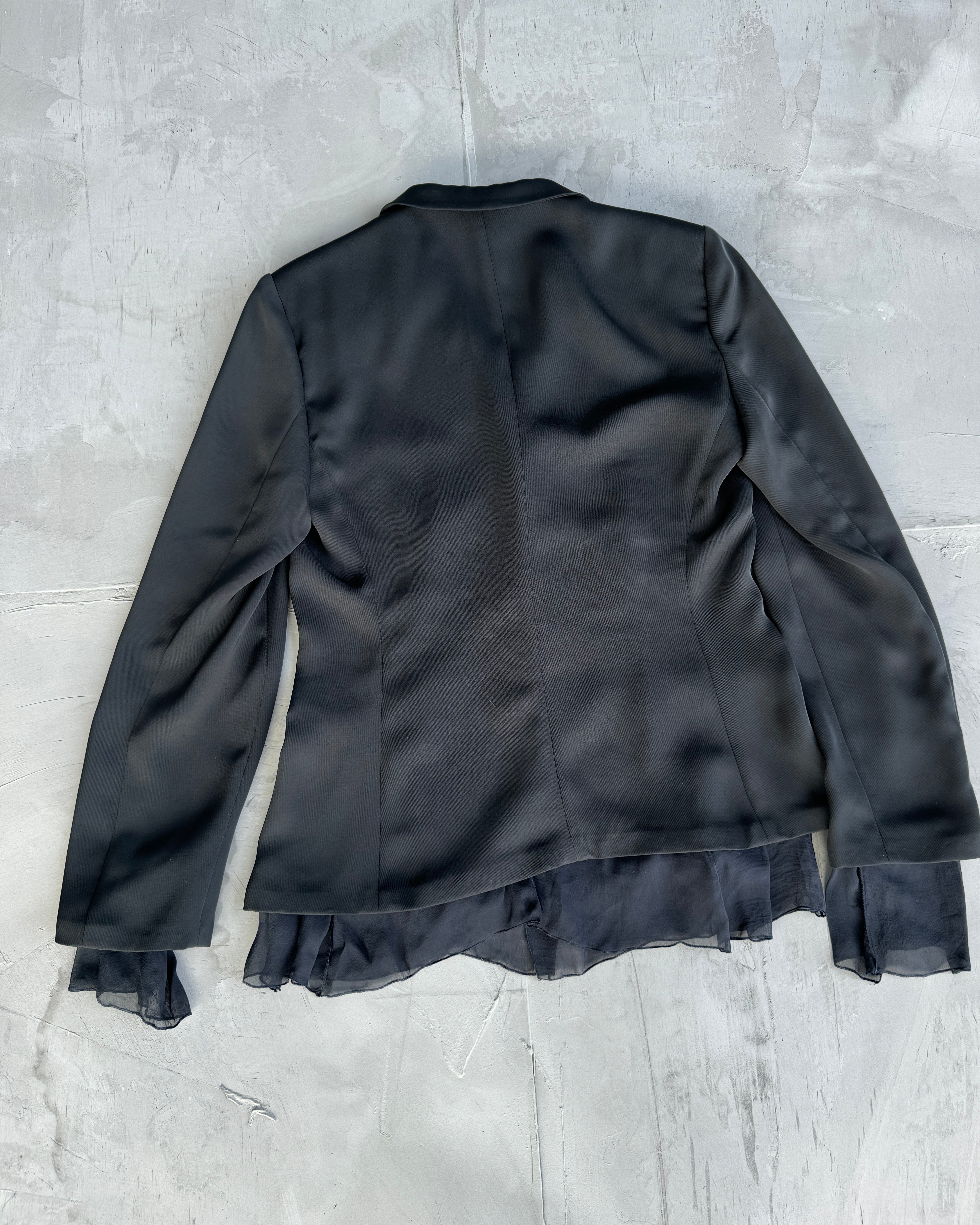 EMPORIO ARMANI BLAZER JACKET WITH SHEER SILK LINING - M