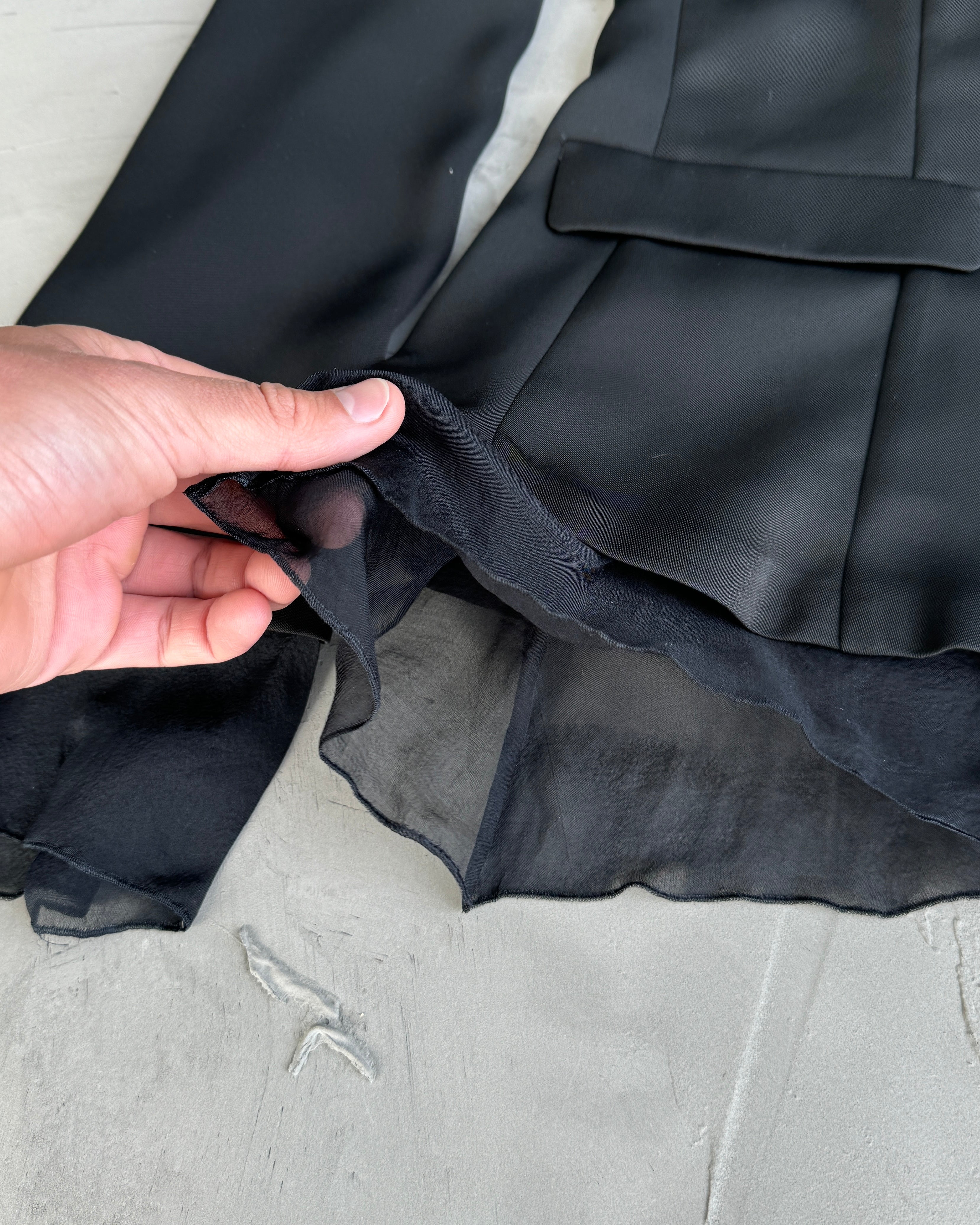 EMPORIO ARMANI BLAZER JACKET WITH SHEER SILK LINING - M