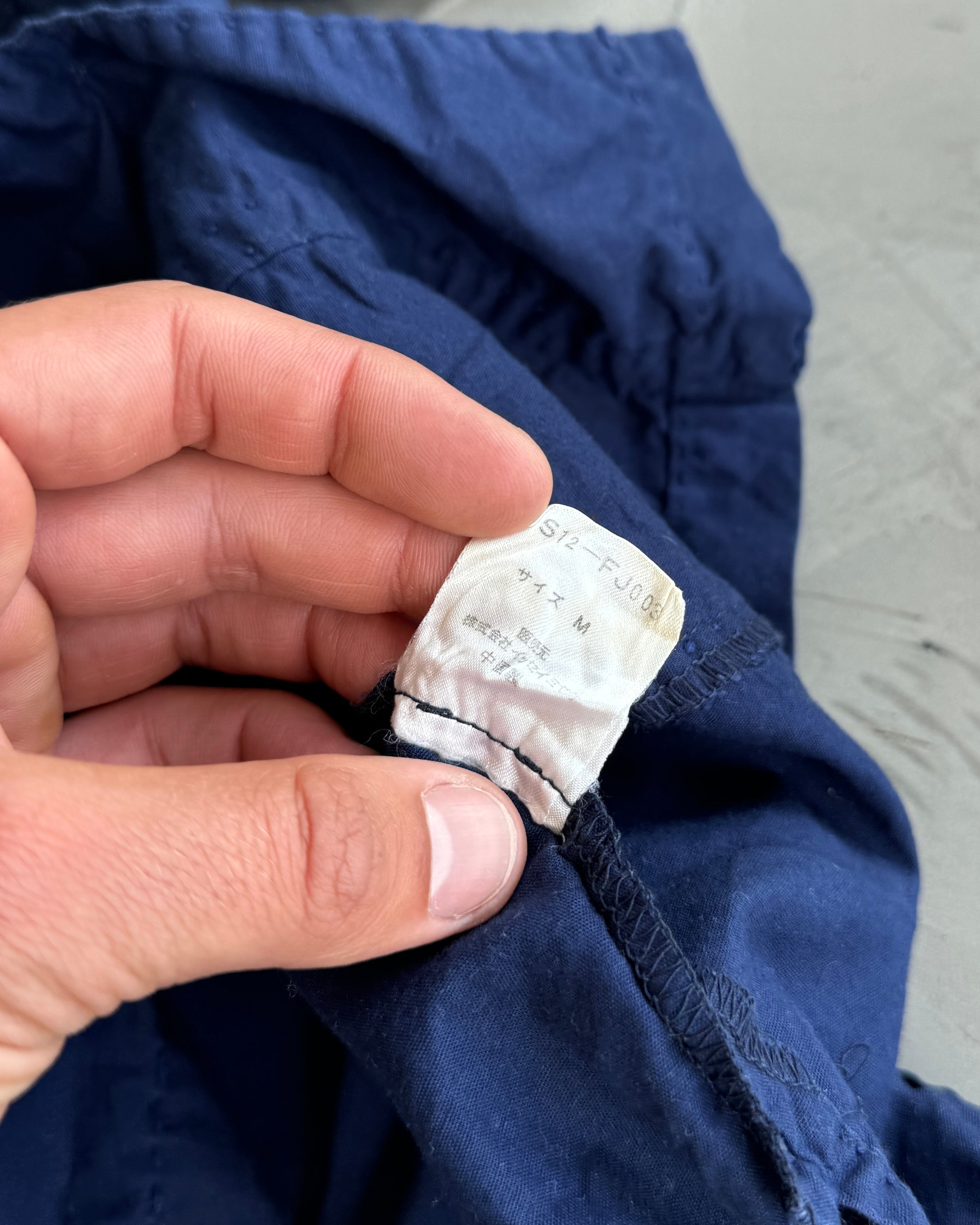 ISSEY MIYAKE FLOWER EMBROIDERED SHORT SLEEVE SHIRT - S/M