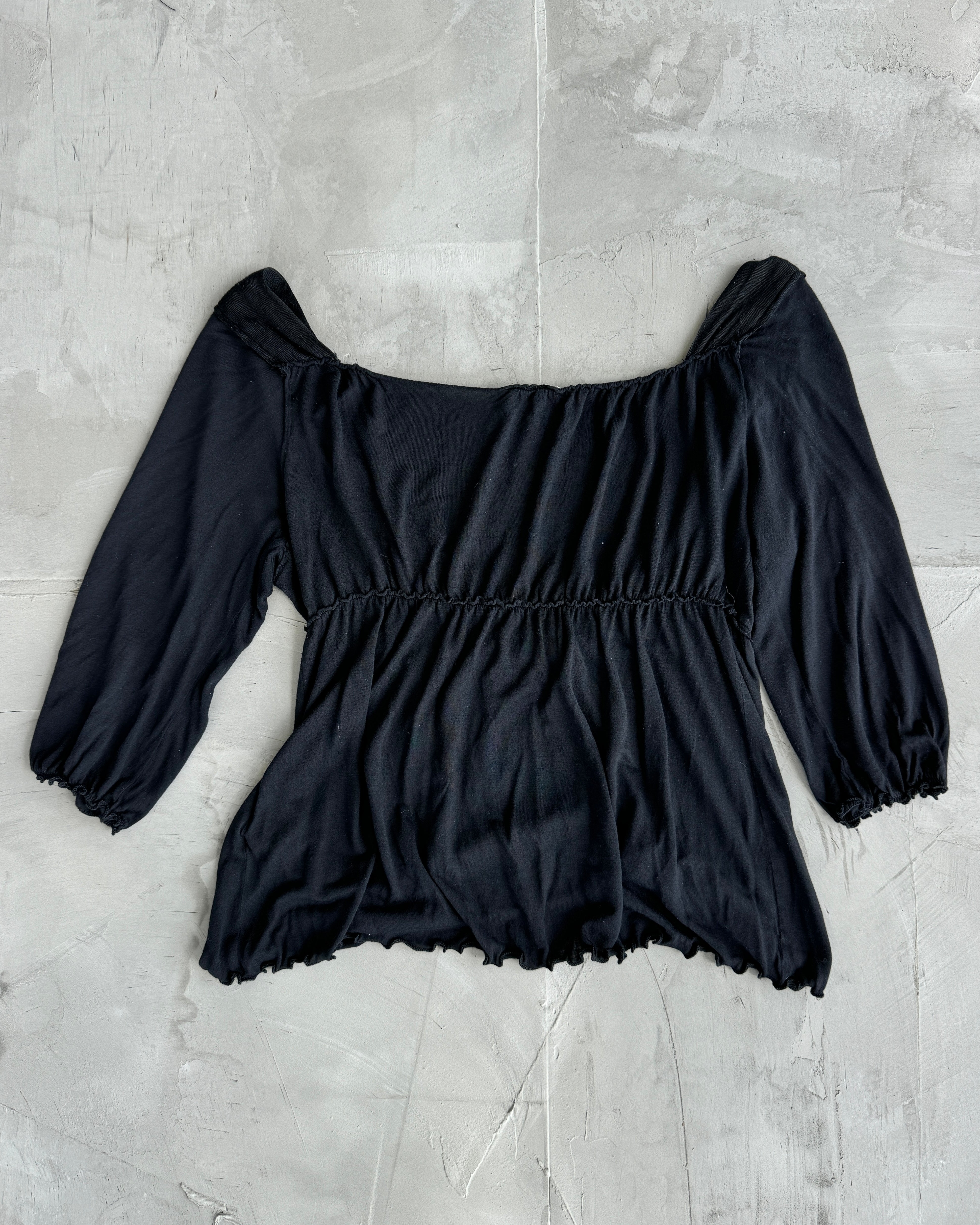 MIU MIU SS06 BLACK SCOOP BACK TOP