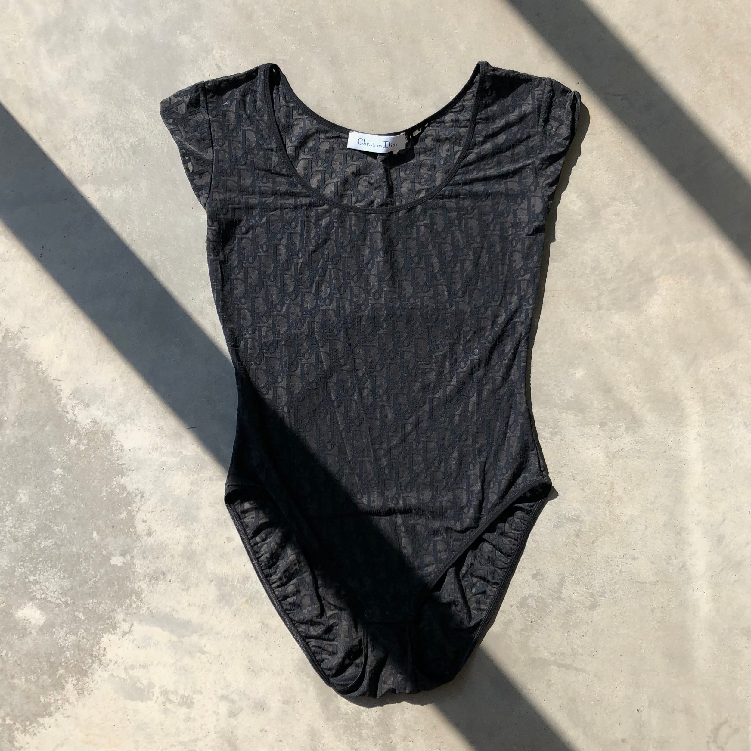 DIOR SHEER MONOGRAM BODYSUIT - M