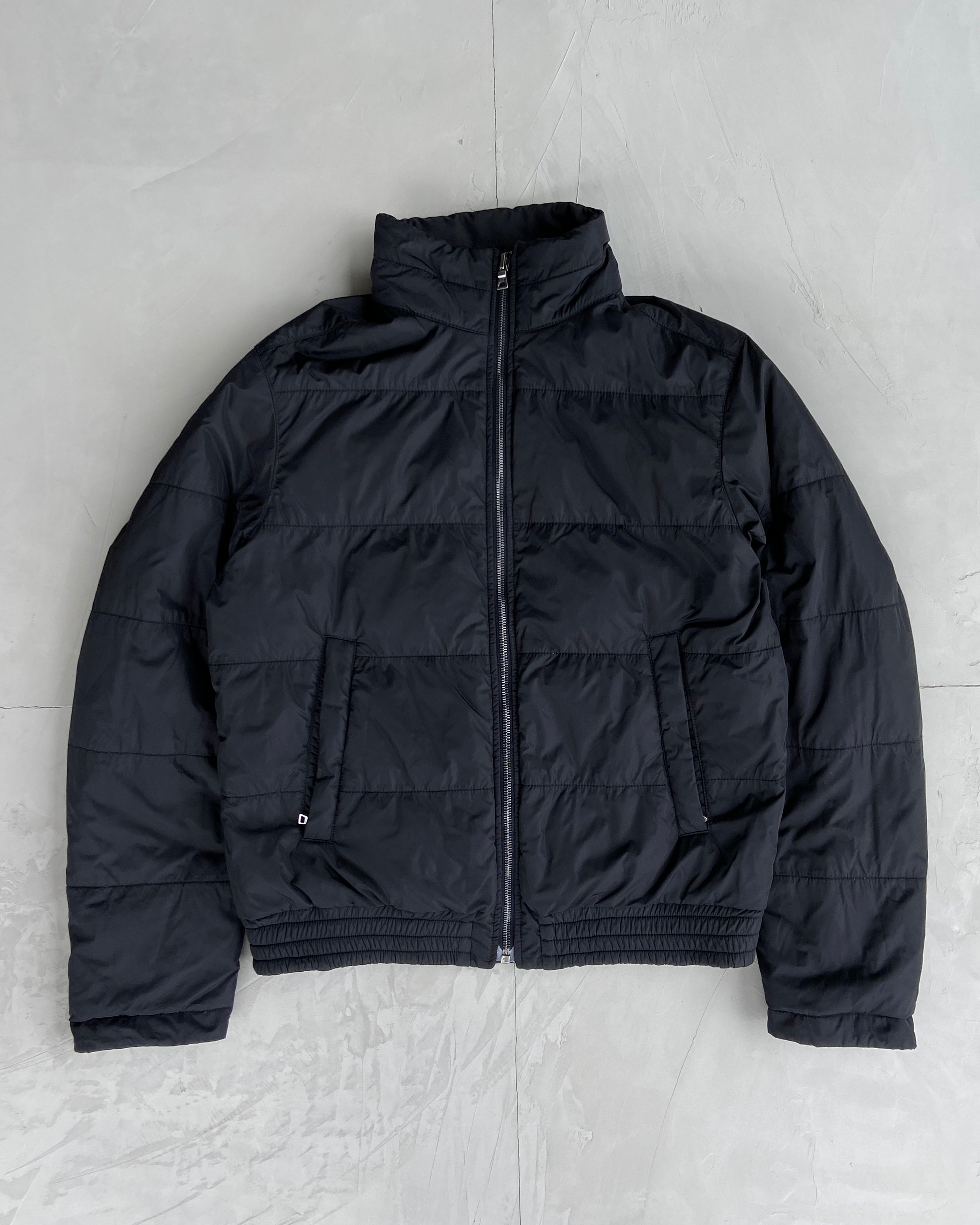 PRADA SPORT 2000'S BLACK TAB REVERSIBLE PUFFER JACKET - M
