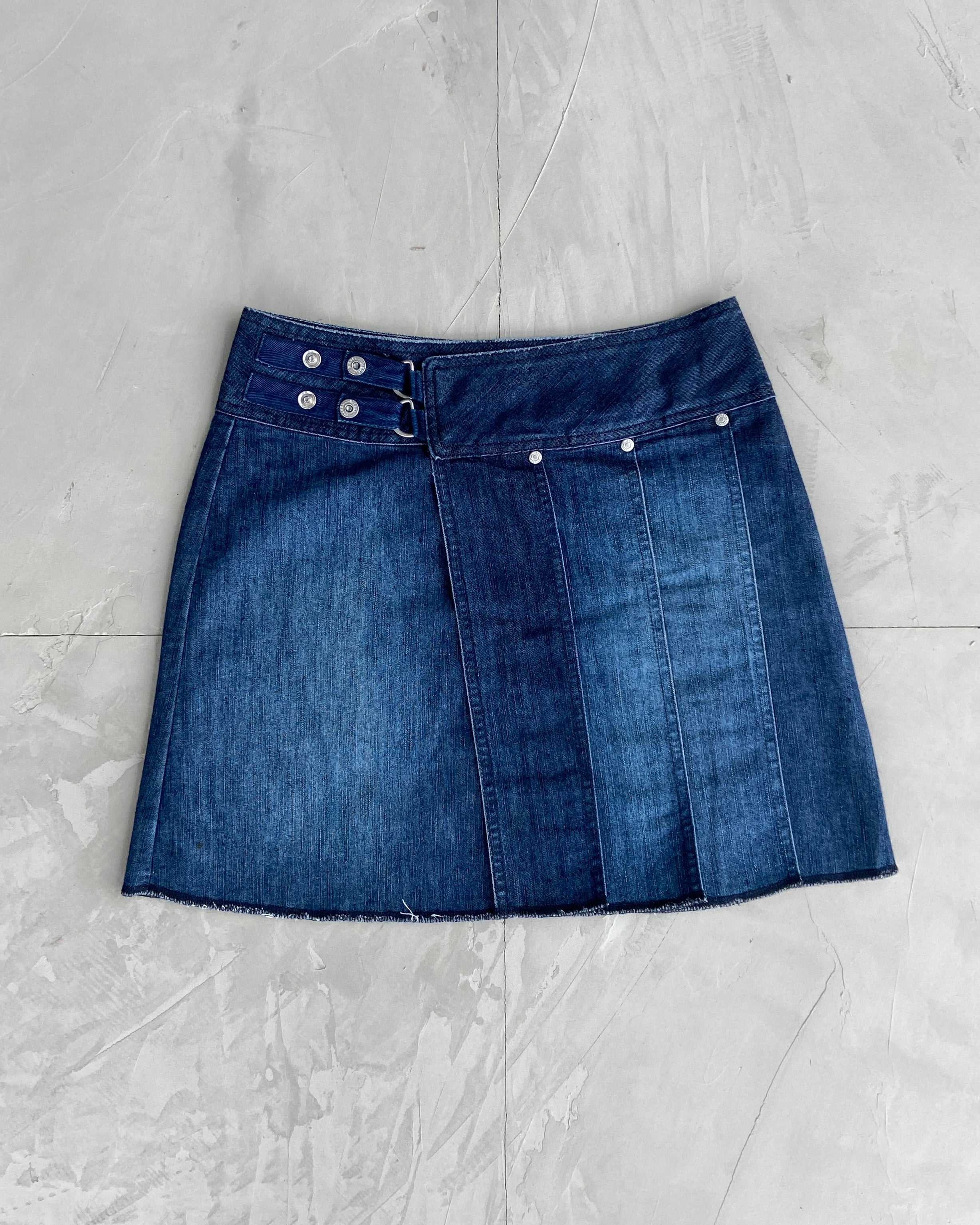DIESEL 90'S WRAP PLEATED DENIM SKIRT - XS