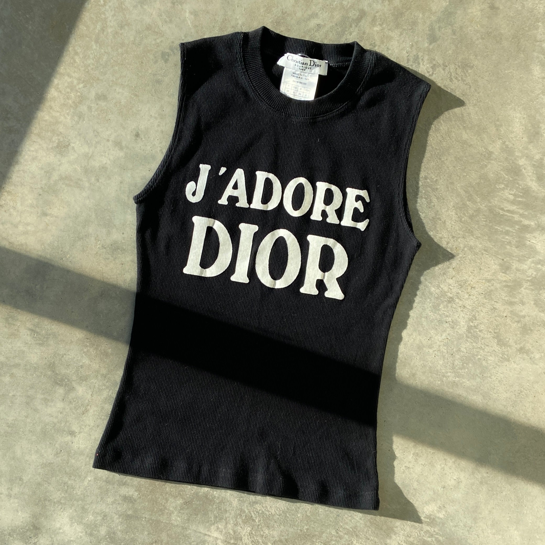 DIOR 'J'ADORE DIOR' RIBBED TANK TOP - M