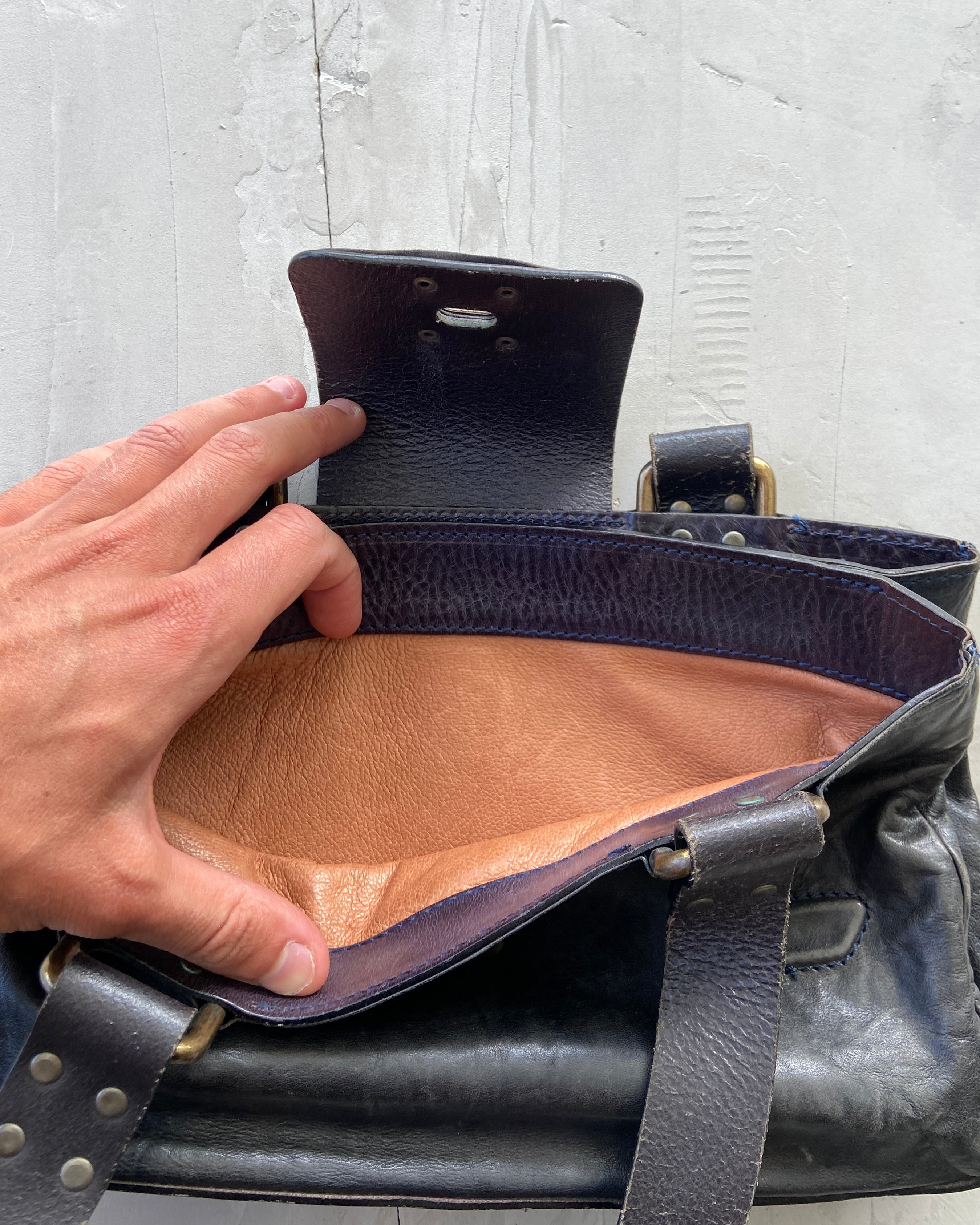 DIESEL 2000'S LEATHER SHOULDER BAG