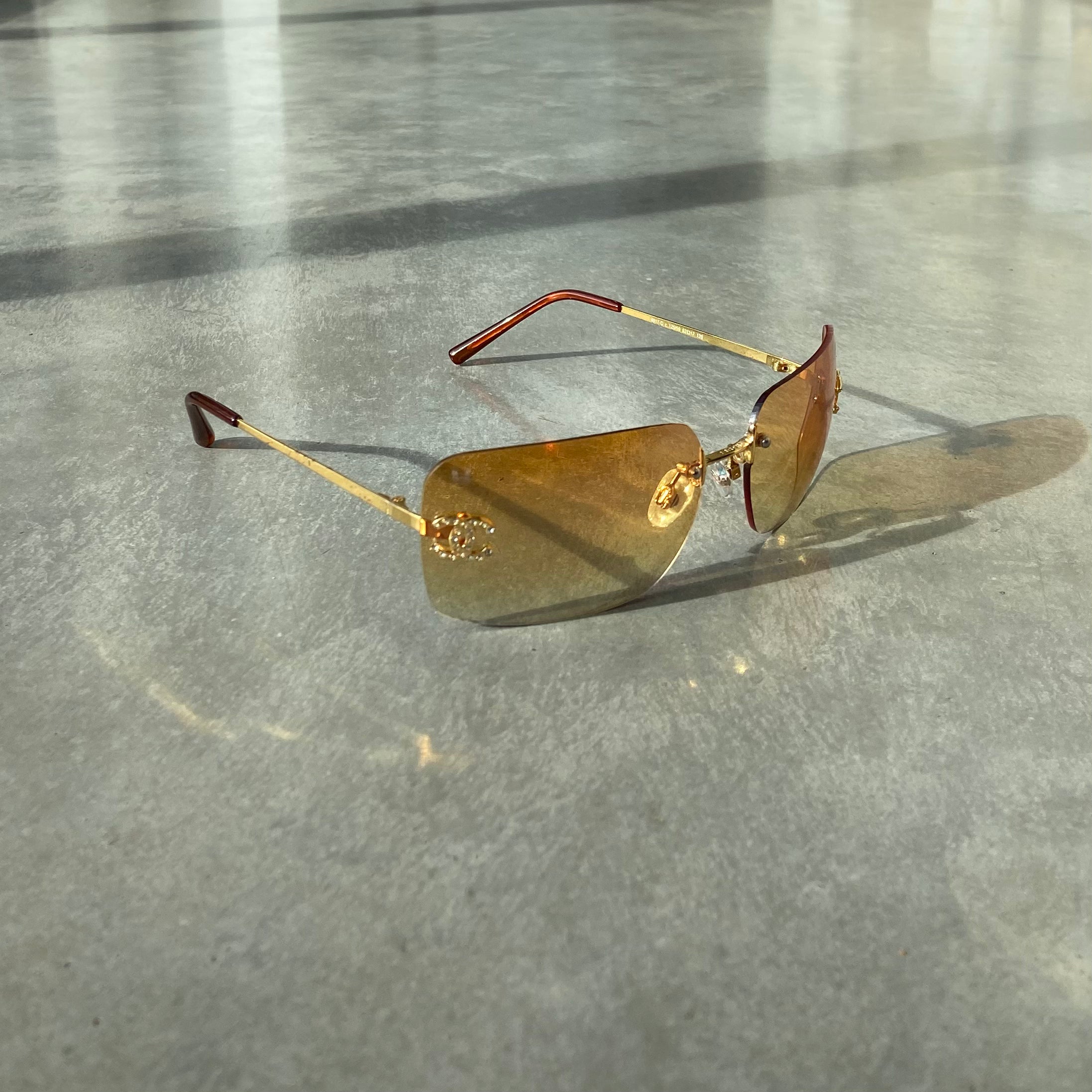 00'S CHANEL RIMLESS DIAMANTÉ SUNGLASSES