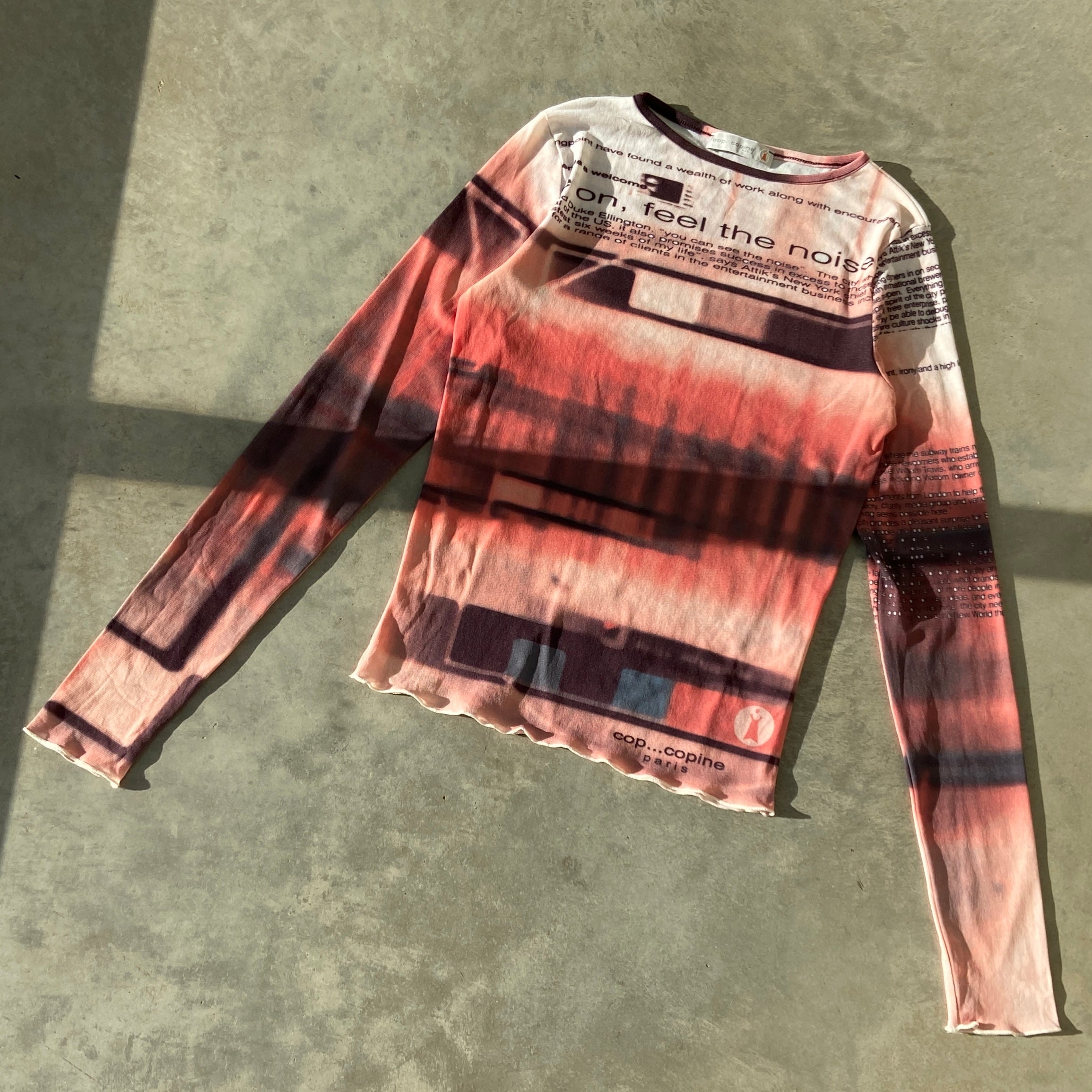 COP COPINE GRAPHIC MESH TOP - M