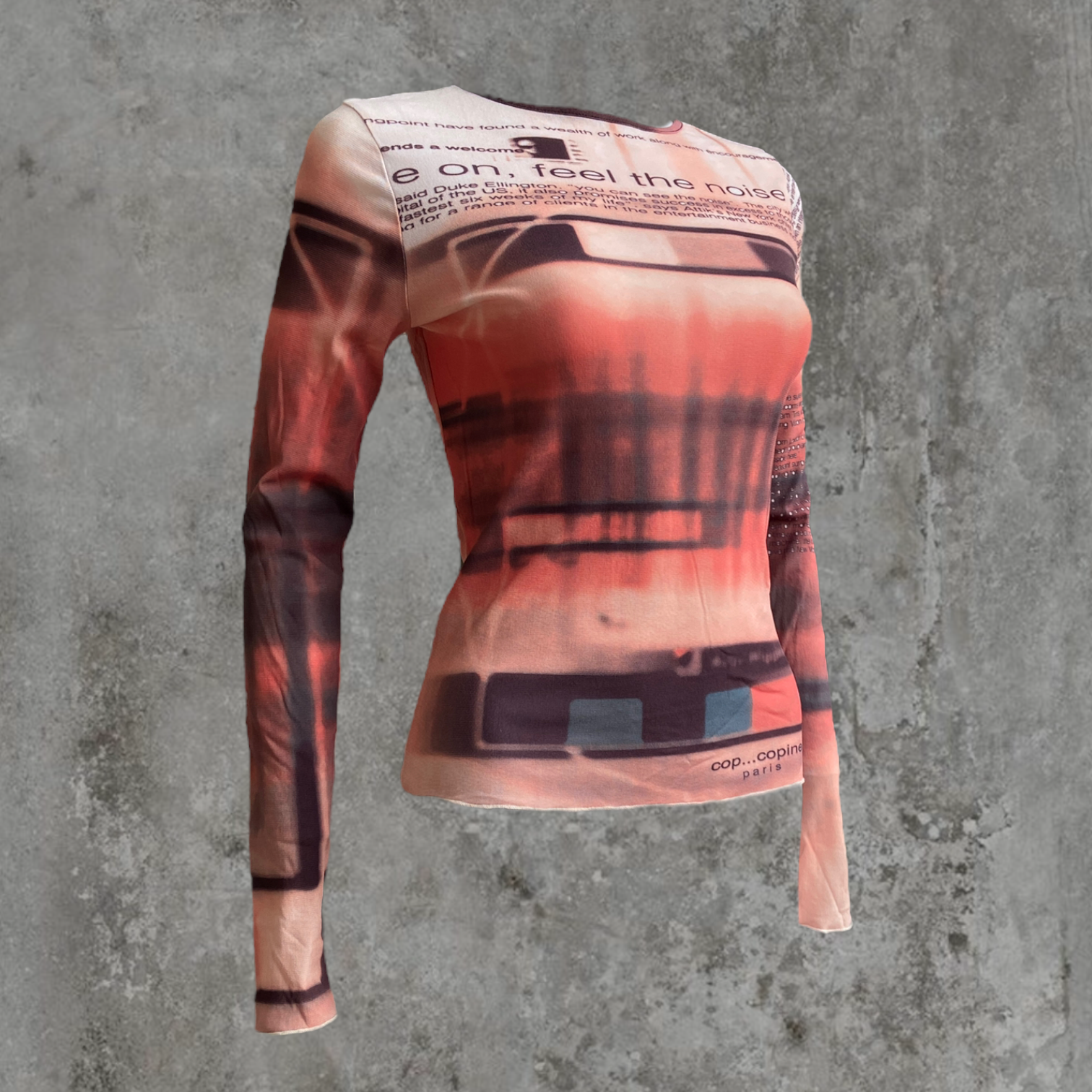 COP COPINE GRAPHIC MESH TOP - M