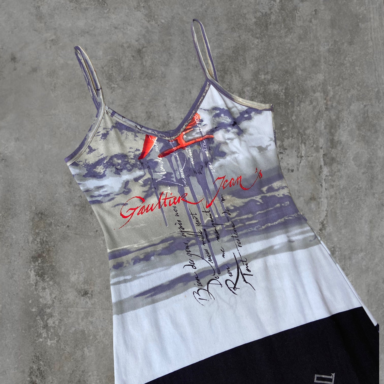 AW97 JEAN PAUL GAULTIER GRAPHIC PRINT DRESS - M