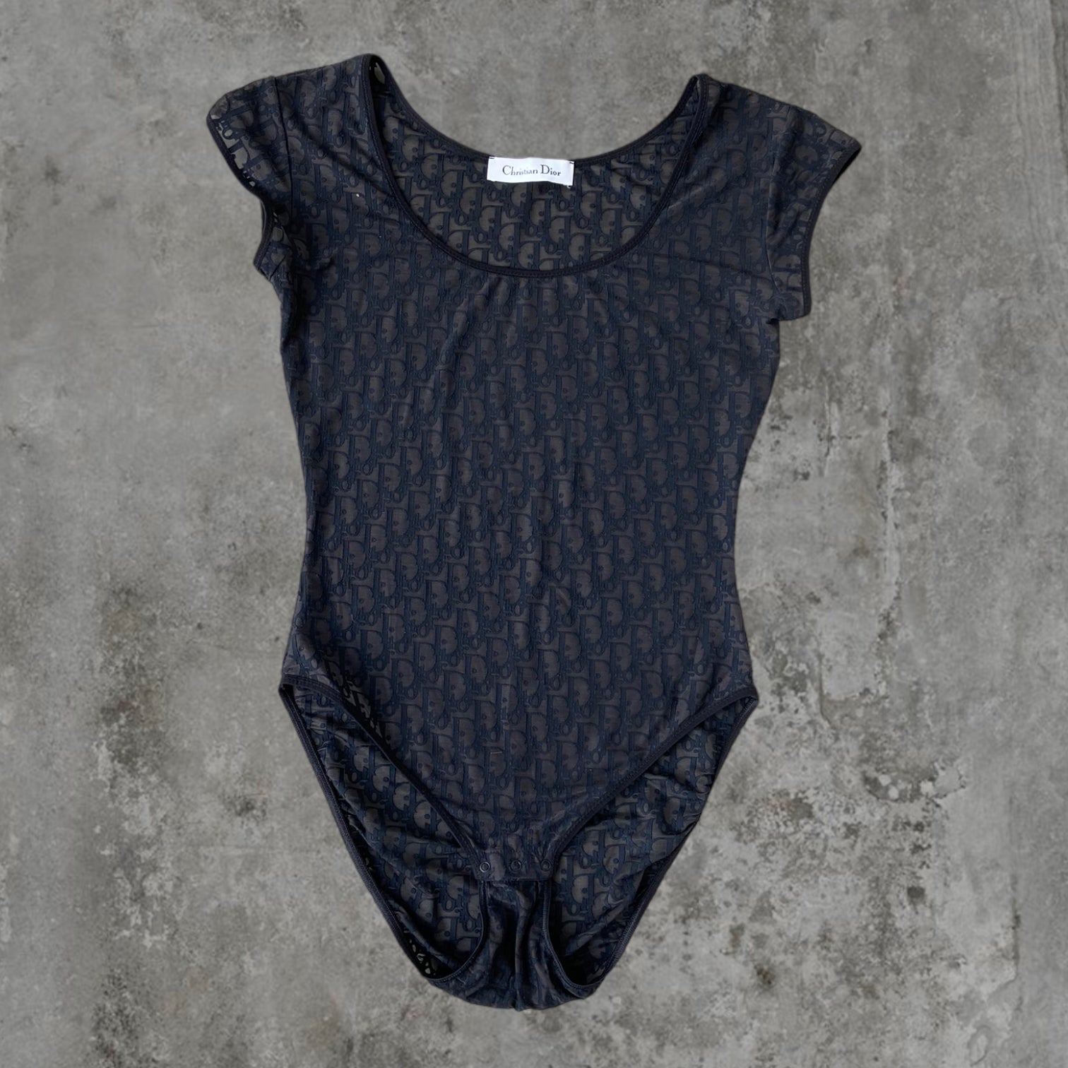 DIOR SHEER MONOGRAM BODYSUIT - M
